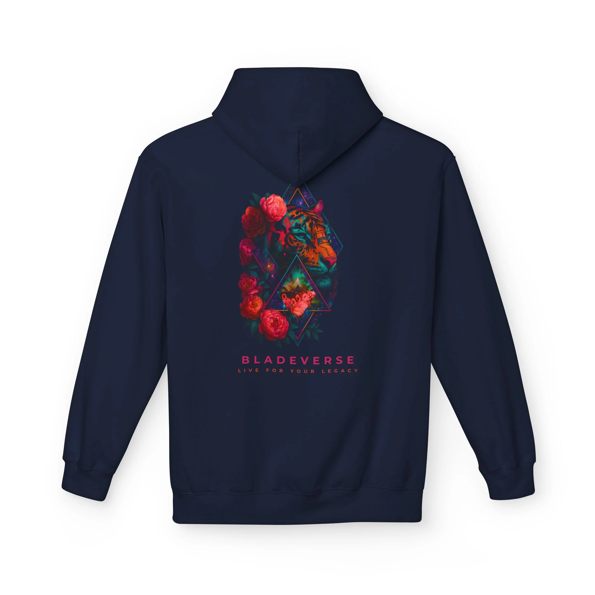 Hoodie Tigre Floral Galactique Bladeverse - Marine — Sweats à capuche pour hommes