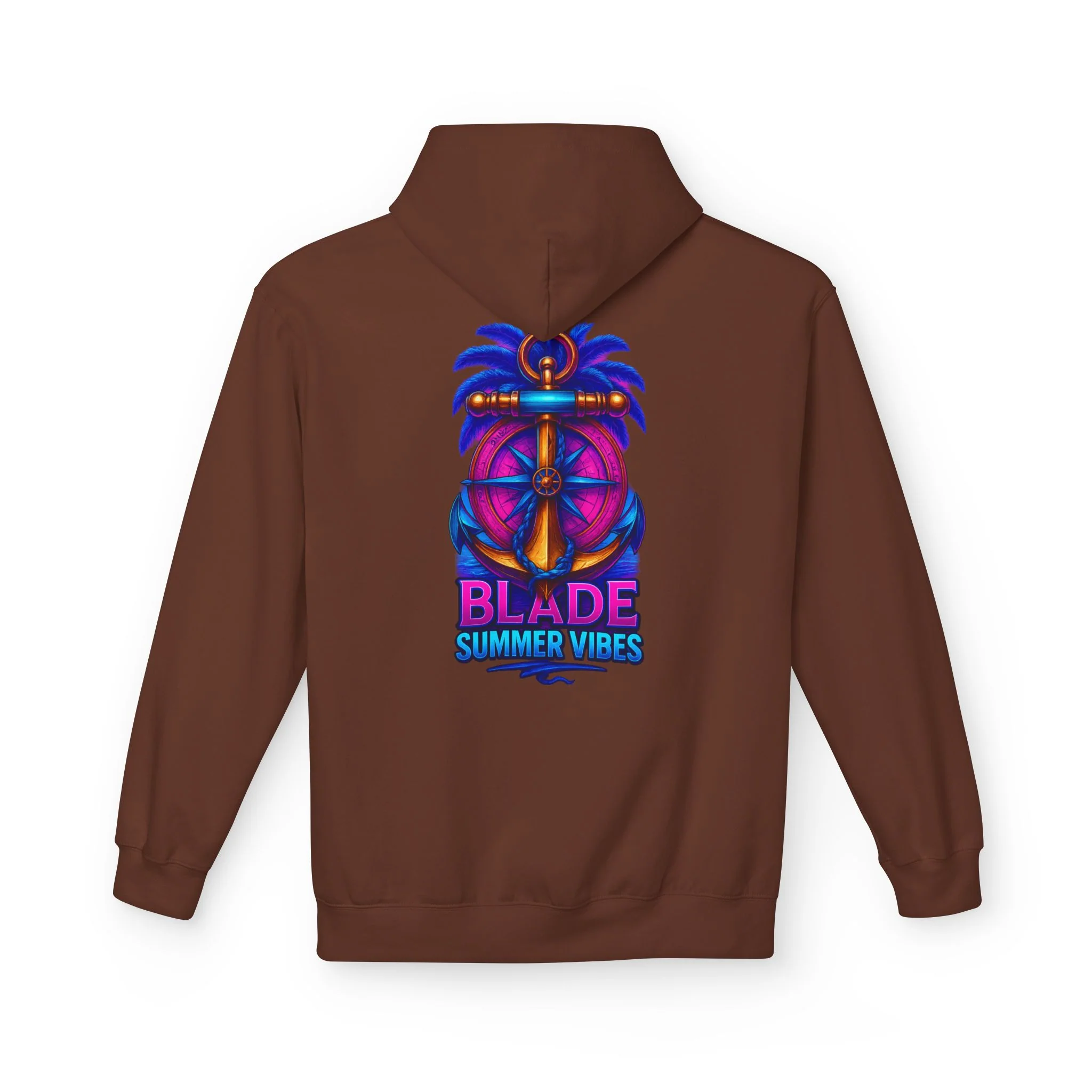 Hoodie Rose/Bleu Ancre/Compas par Printify — Sweats à capuche pour hommes