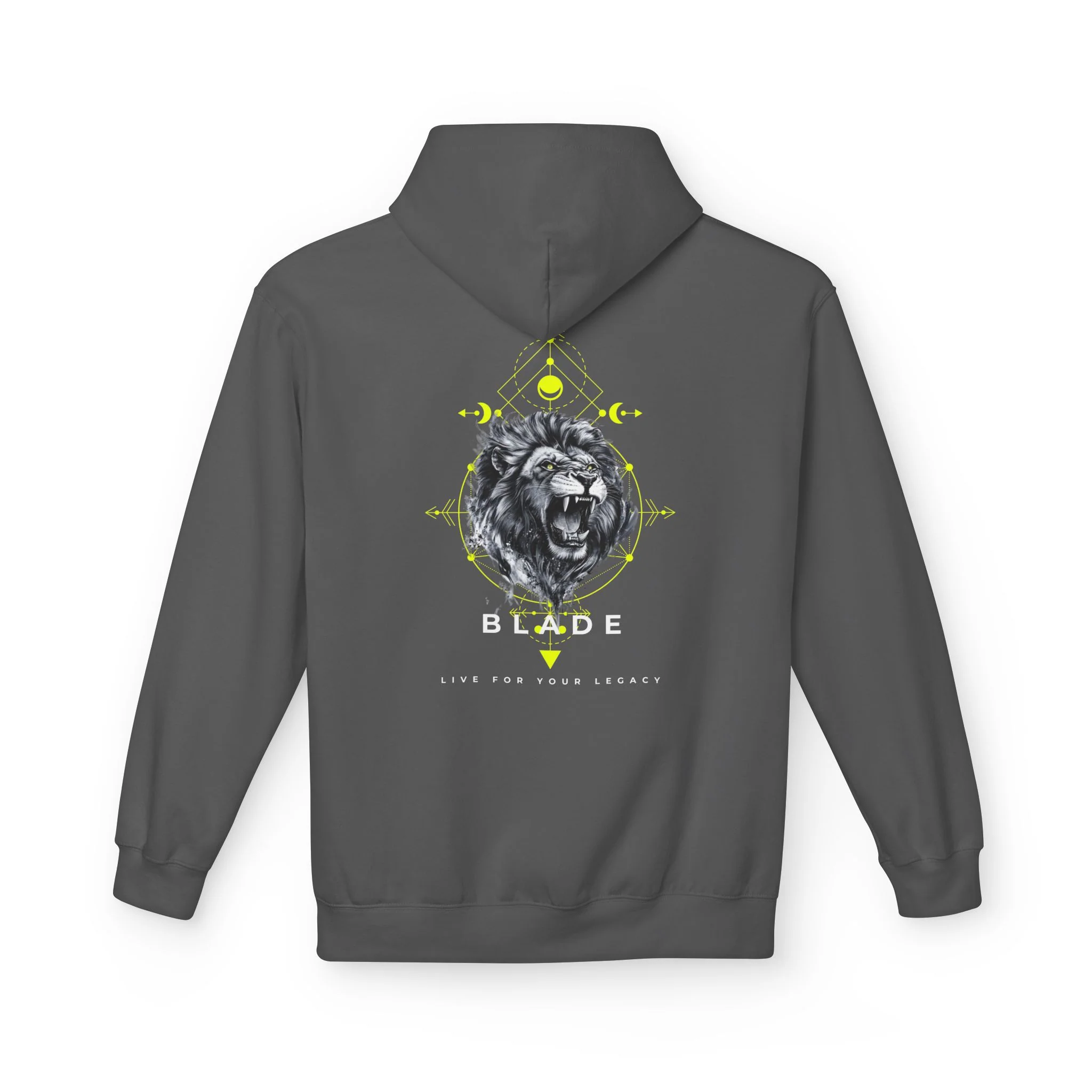 Hoodie Géométrique King Lion Blanc TX - Charbon — Sweats à capuche pour hommes