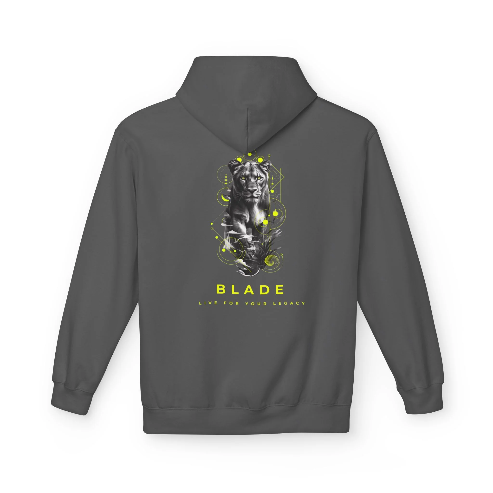 Hoodie TX Panther Geometric Reign Vert Néon - Charcoal — Sweats à capuche pour hommes