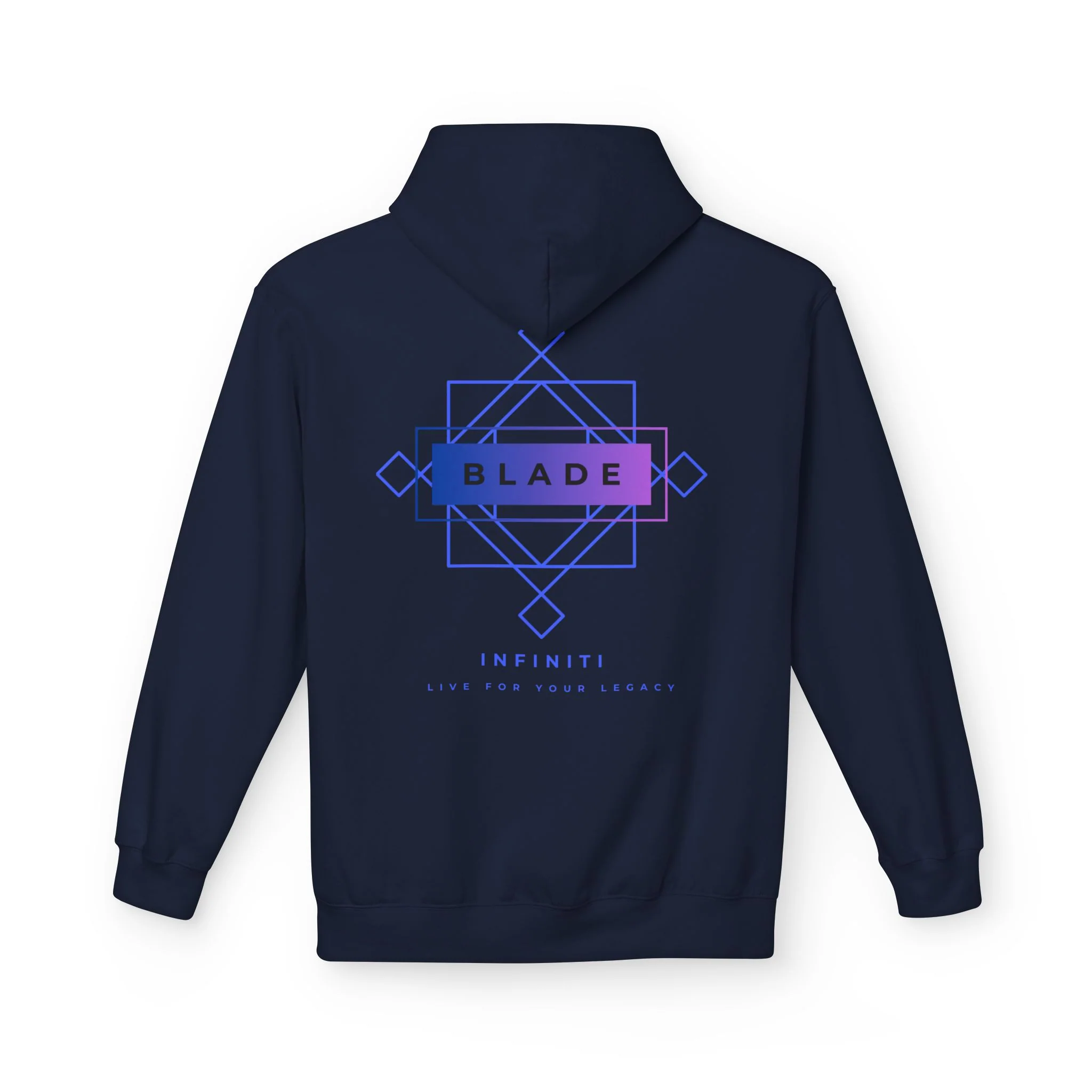 Geometric Infiniti Essential Blue/Purple Ombre Hoodie - Navy — Mens Hoodies