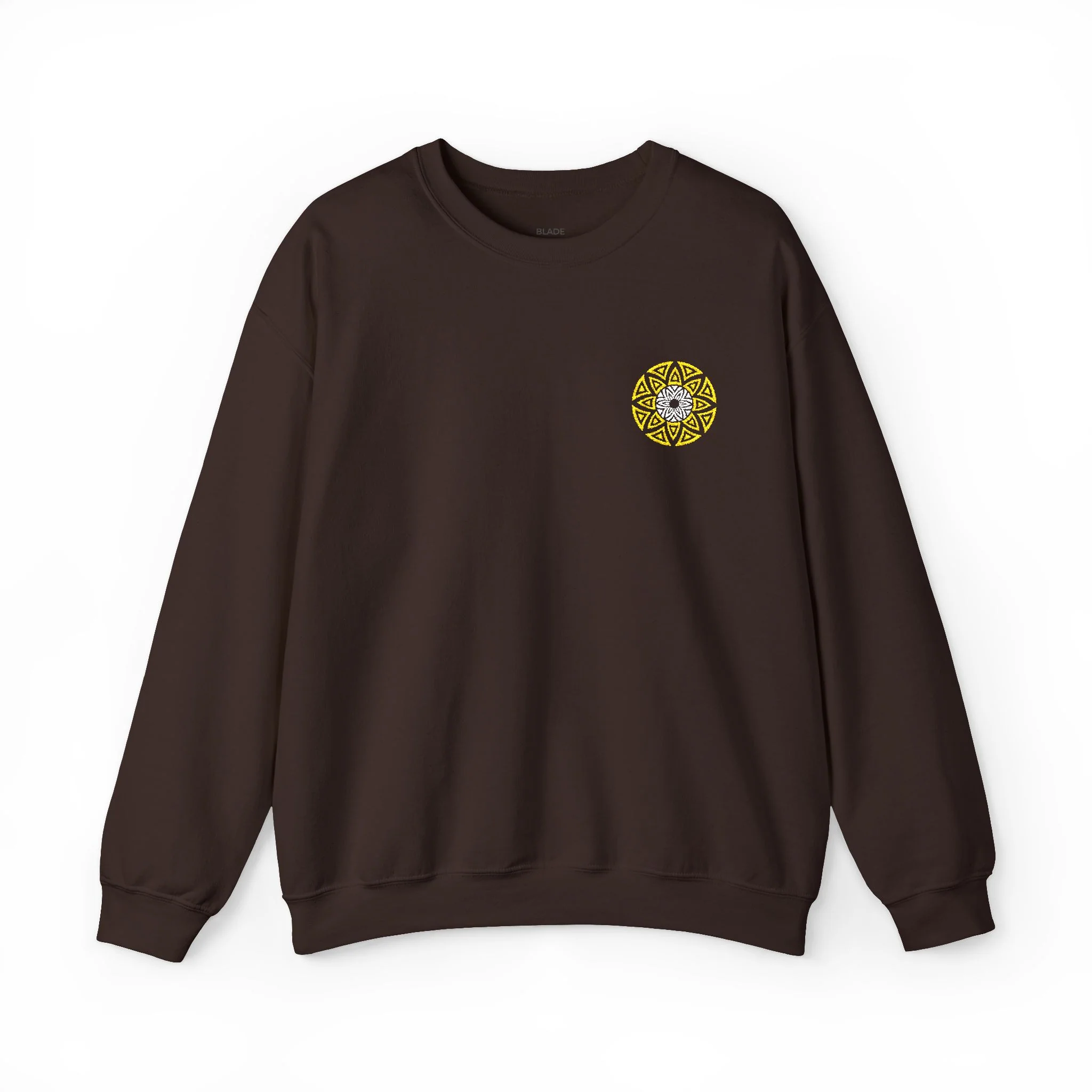 Sweatshirt à col rond avec logo brodé - Chocolat foncé — T-shirts pour hommes