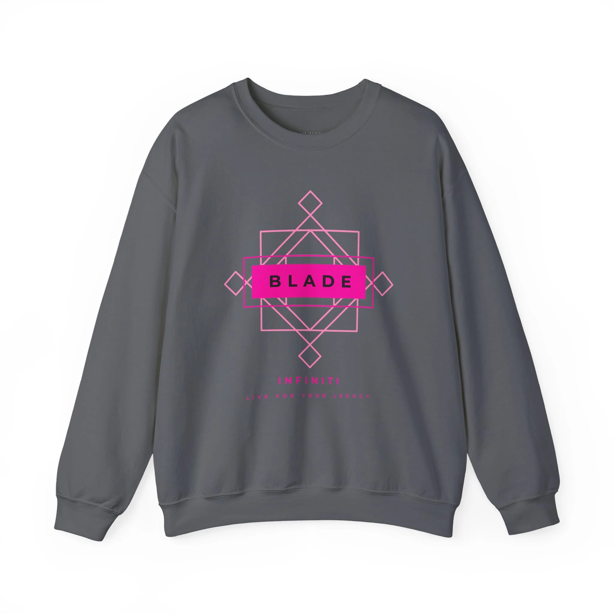Sweat à col rond unisexe Geometric Infiniti rose - Charbon — Chandails pour femmes