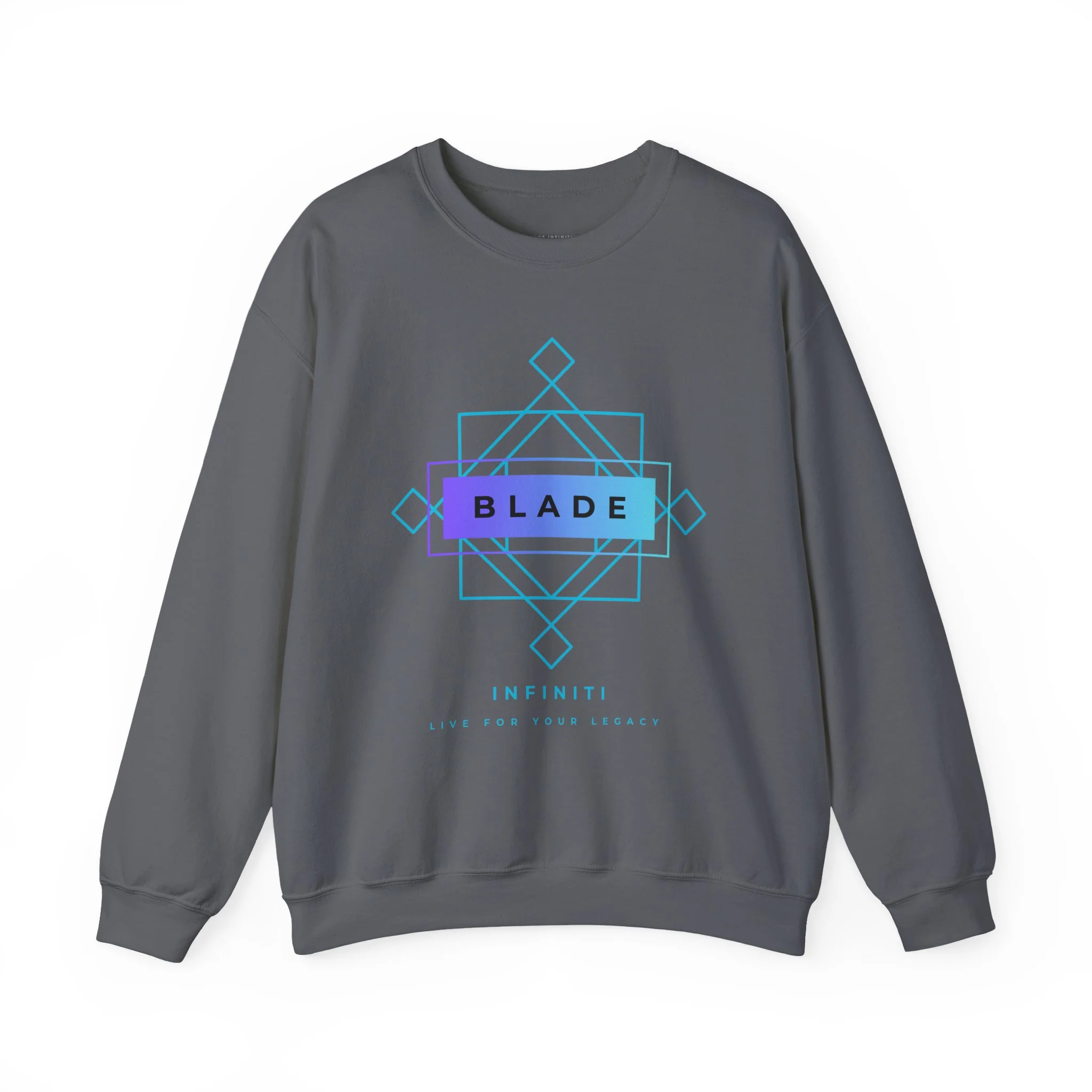 Pull unisexe à col rond Geometric Infiniti Aqua/Purple Ombre — Chandails pour femmes