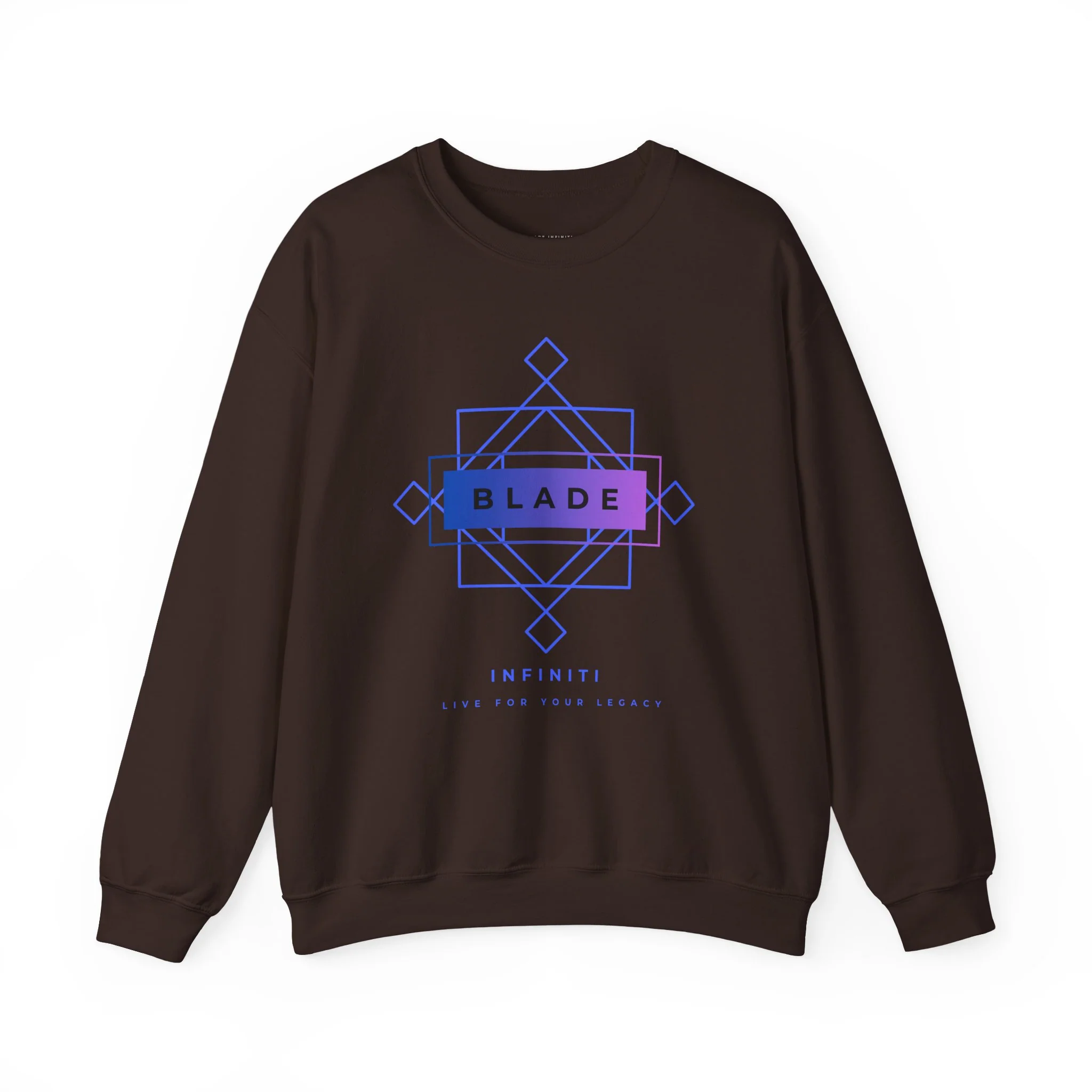 Pull Crewneck Unisexe Géométrique Infiniti Bleu/Violet Ombre — Chandails pour femmes
