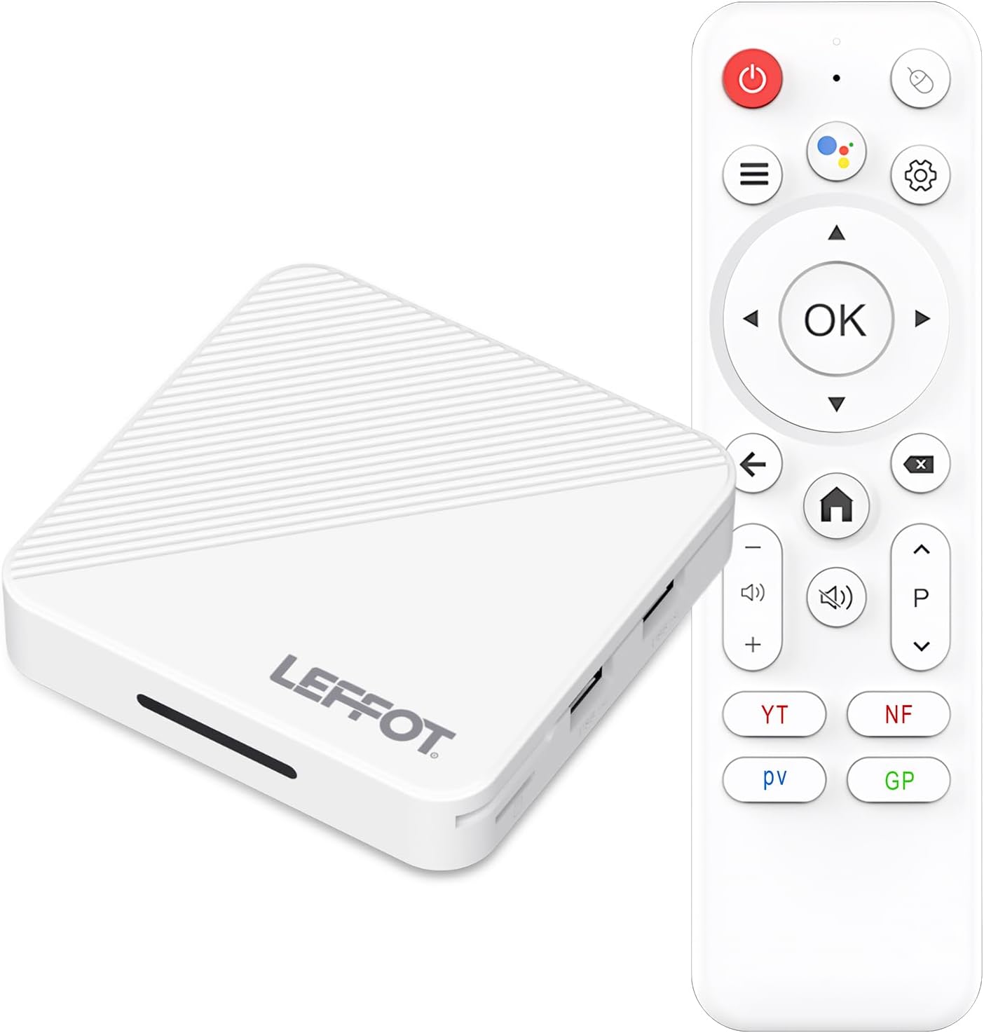 Boîtier TV LEFFOT Android 14.0 4K avec WiFi 6 — Appareil de diffusion en continu