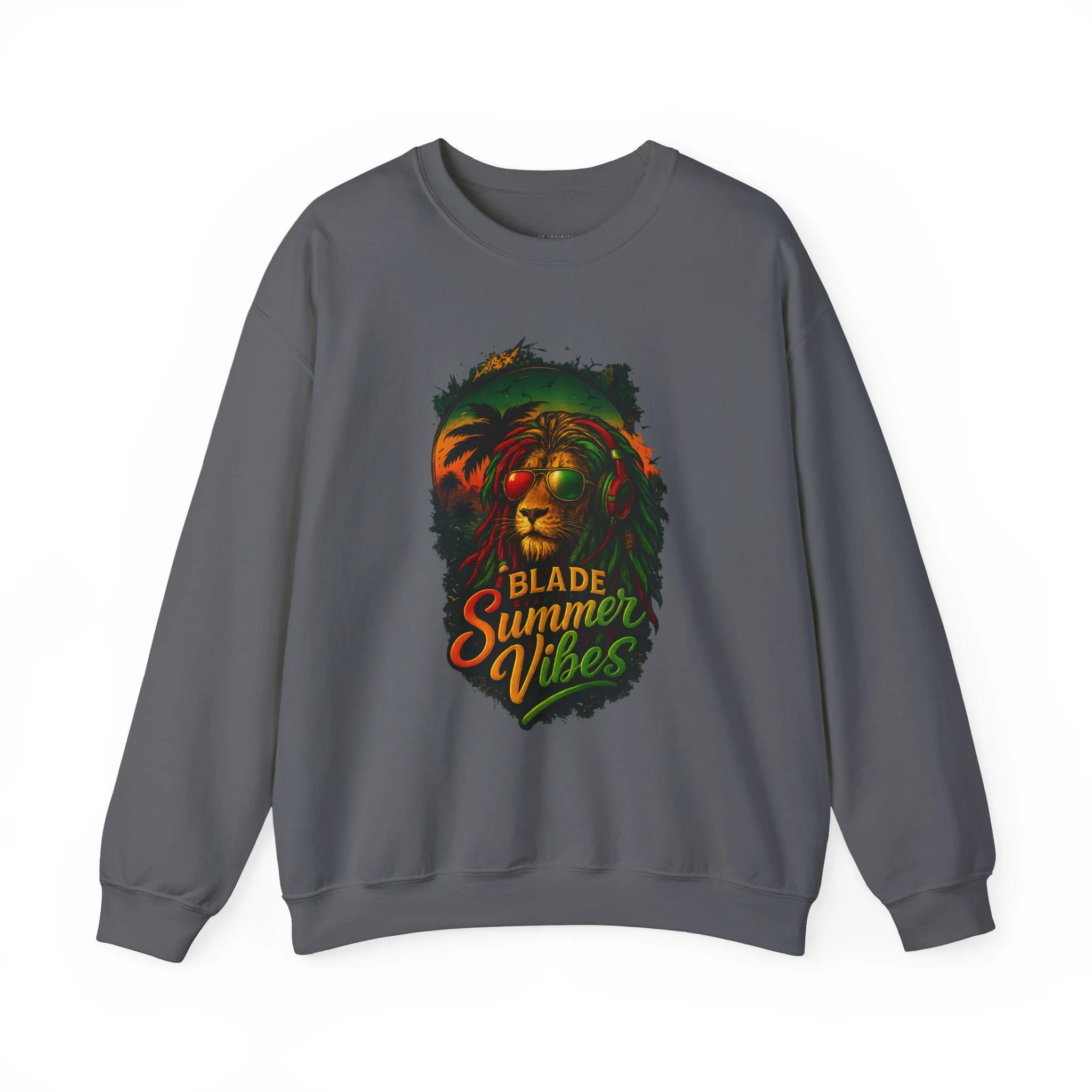 Pull unisexe Rasta Lion - Charbon
