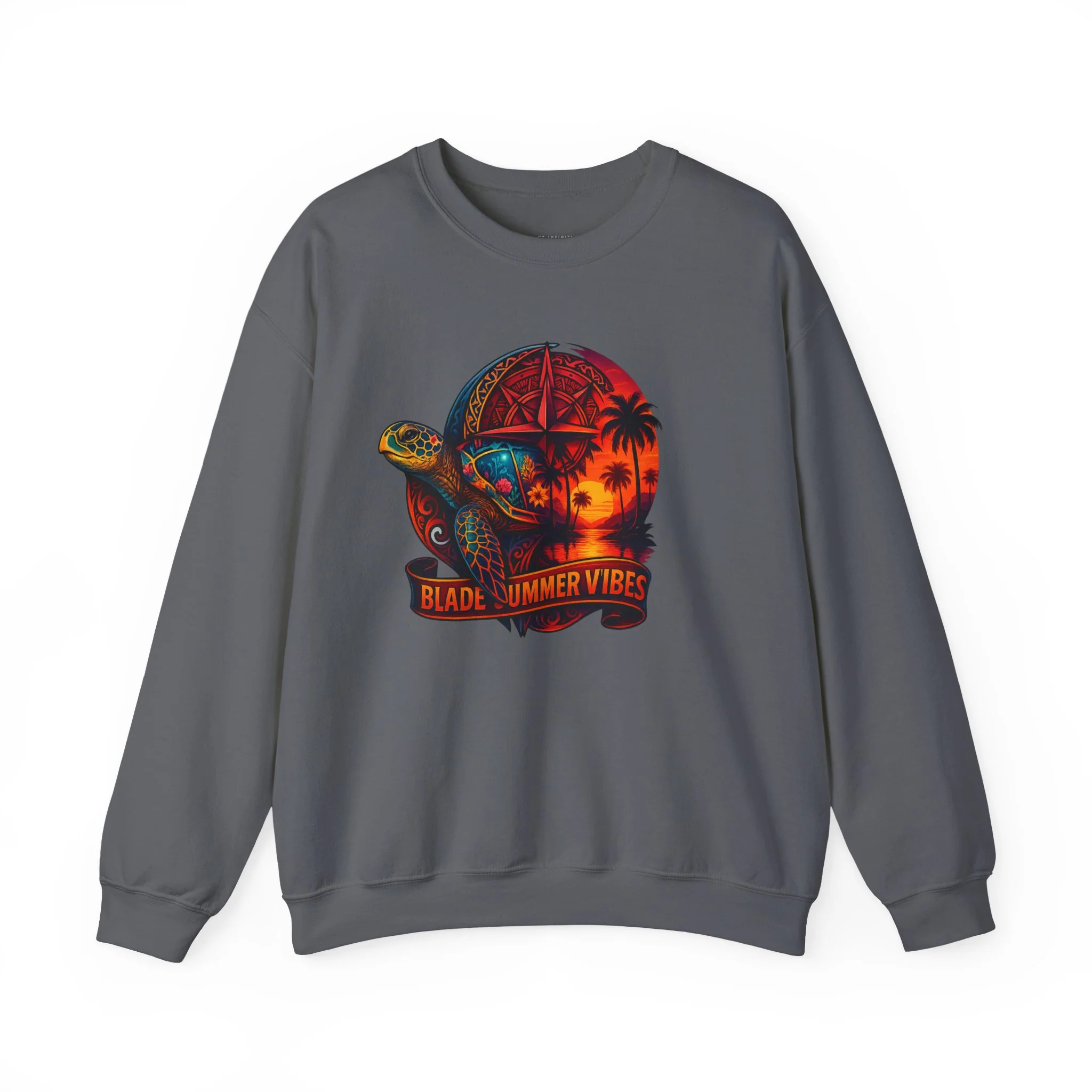 Aztec Turtle Unisex Crewneck Sweater - Charcoal