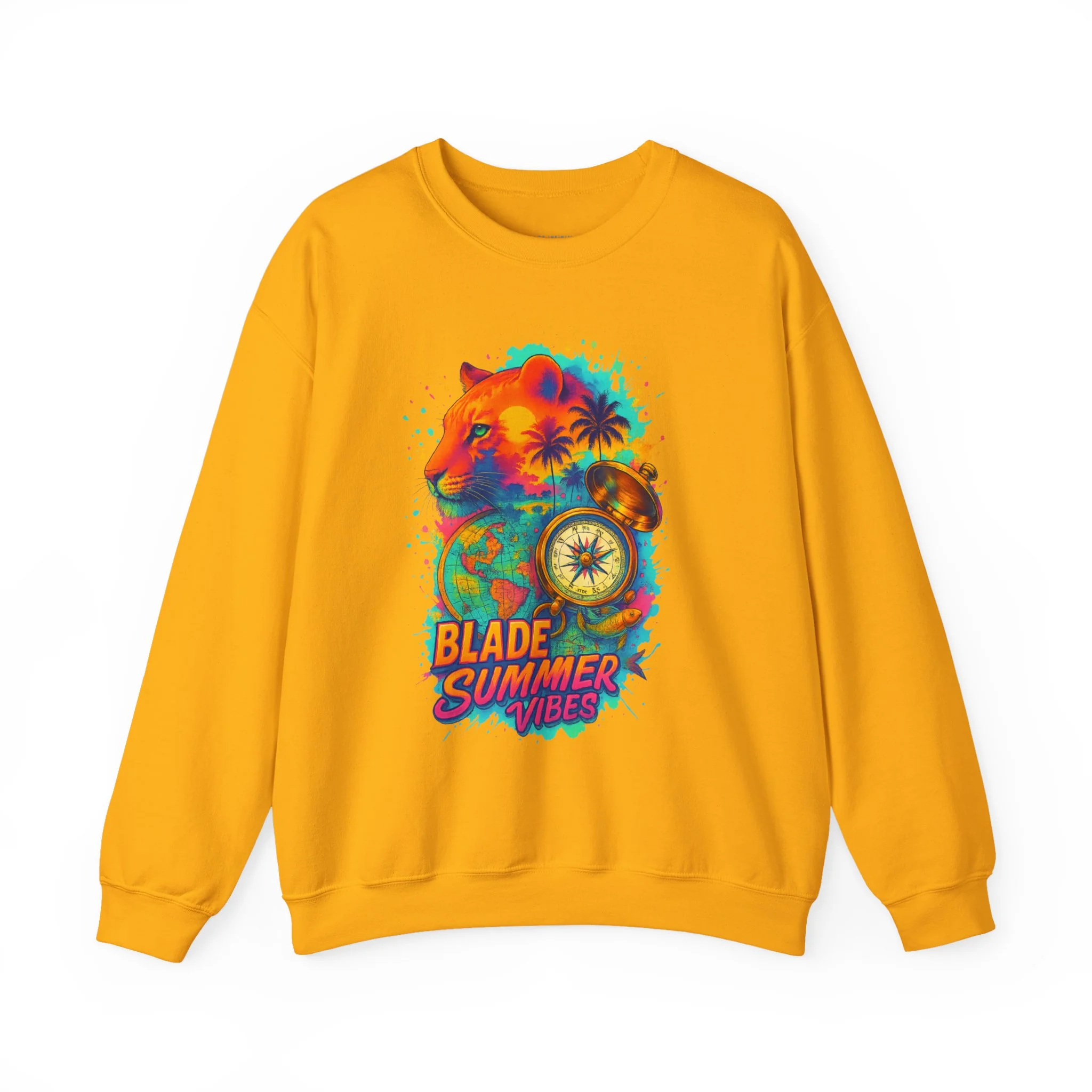Primal Palms V1 Lion Unisex Crewneck Sweater - Carolina Blue — Womens Sweaters