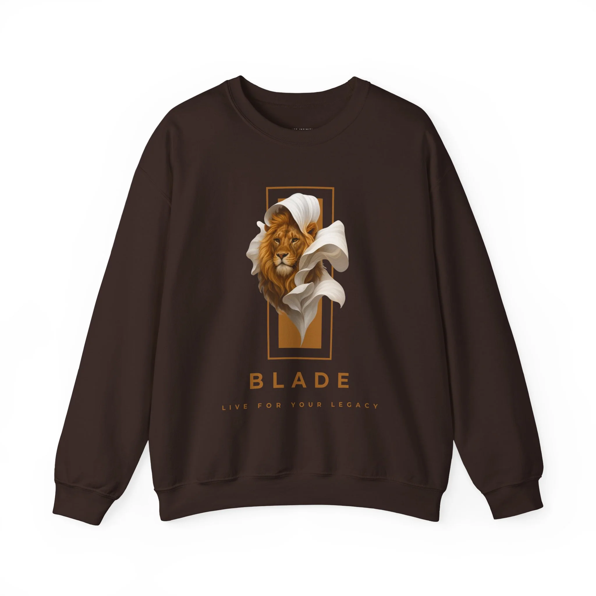 Majestic Bloom Lion Unisex Crewneck Sweater - Dark Chocolate — Womens Sweaters