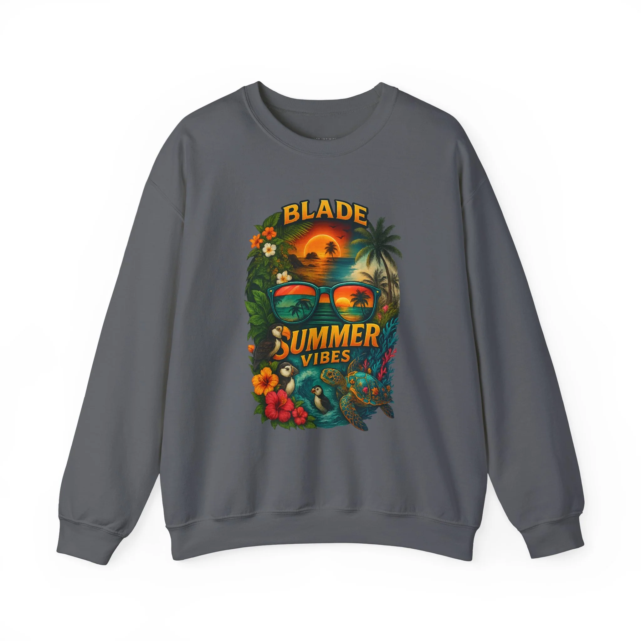Blade Summer Vibes Unisex Crewneck Sweater - Charcoal — Womens Sweaters