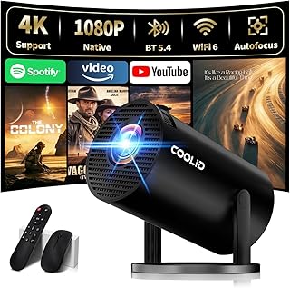 Mini Projecteur 4K 1080P Keystone Auto Rotation 180° WiFi 6 — Projecteur portatif