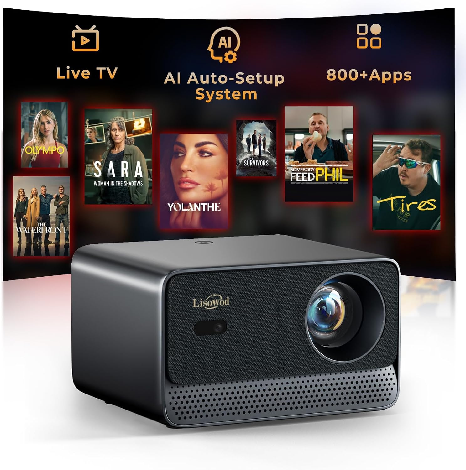 Projecteur Smart Lisowod L03Pro 1080P 1500 Lumens — Projecteur portatif
