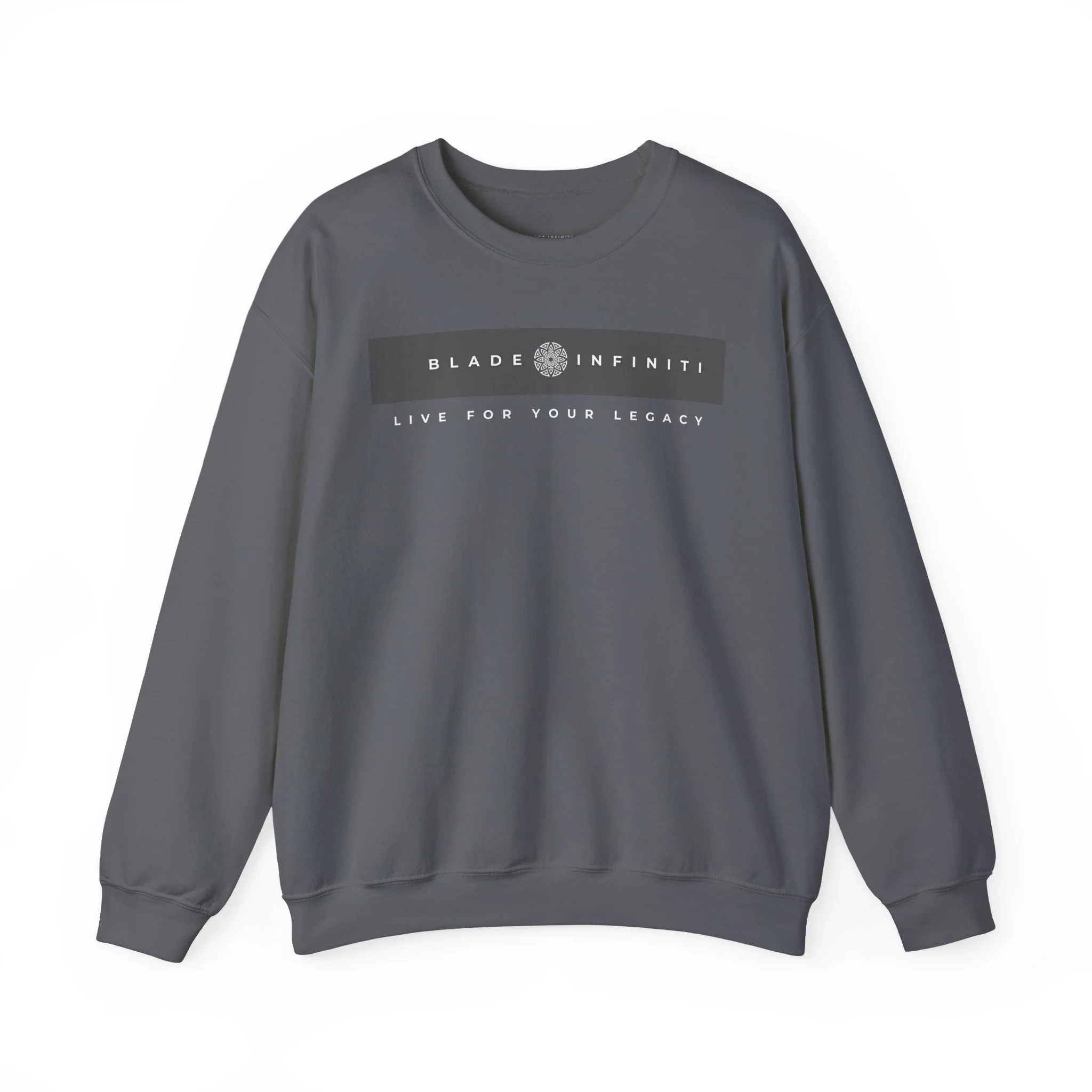 Sweat à col rond unisexe minimaliste Ethereal Logo V4 - Charbon