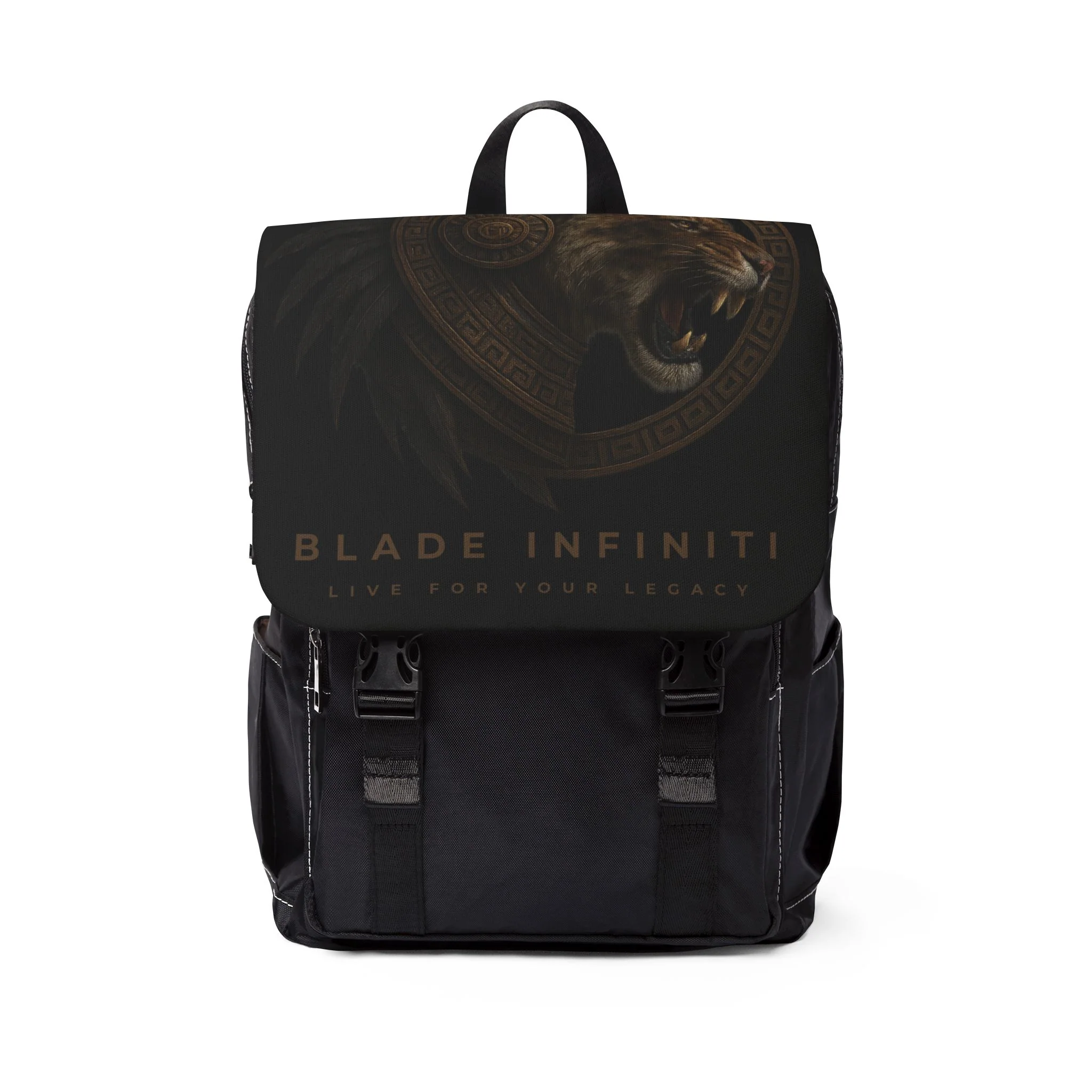 Aztec Tiger Black Shoulder Backpack — Casual & School Backpacks