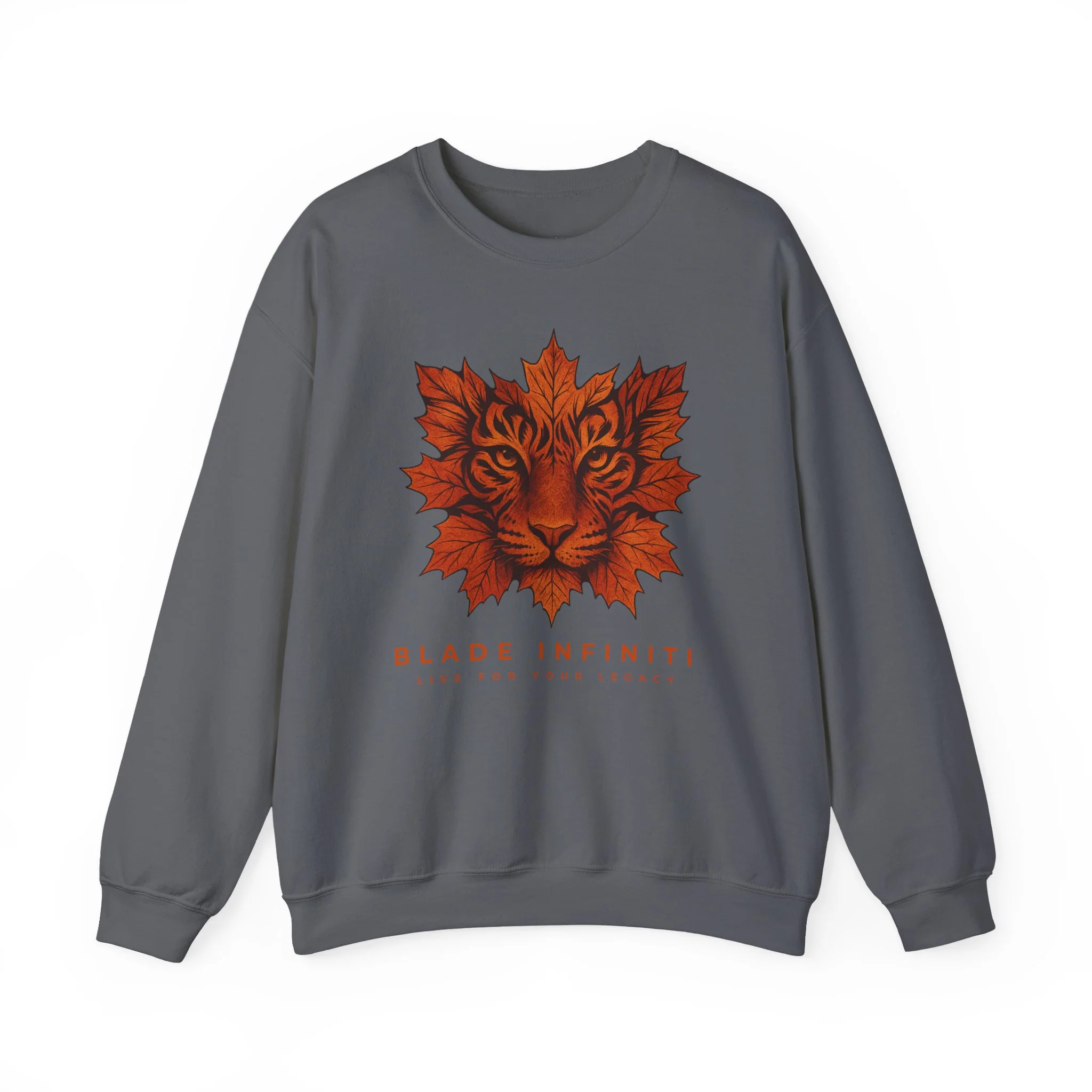 Chandail Unisexe à Col Rond Fall Maple Tiger - Charbon