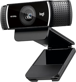 webcam: Logitech C922x Pro PC Webcam, Full HD 1080p/30fps or 720p/60fps, Light Correction, Works with…