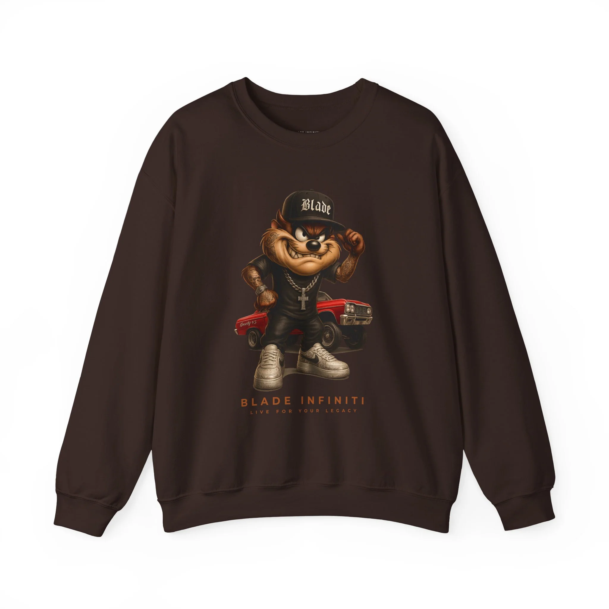 Greddy Taz Bear Unisex Crewneck Sweater - Dark Chocolate