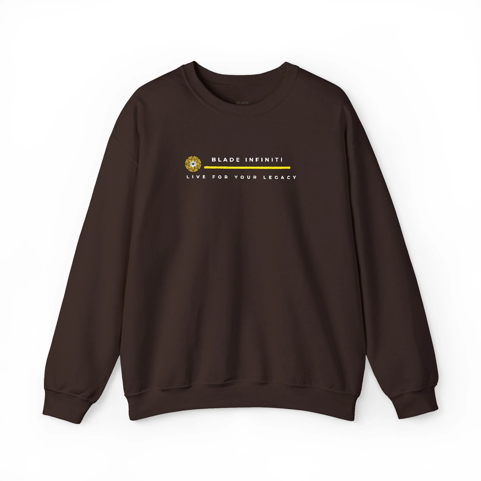 Sweat à col rond avec logo brodé minimaliste - Chocolat foncé — T-shirts pour hommes