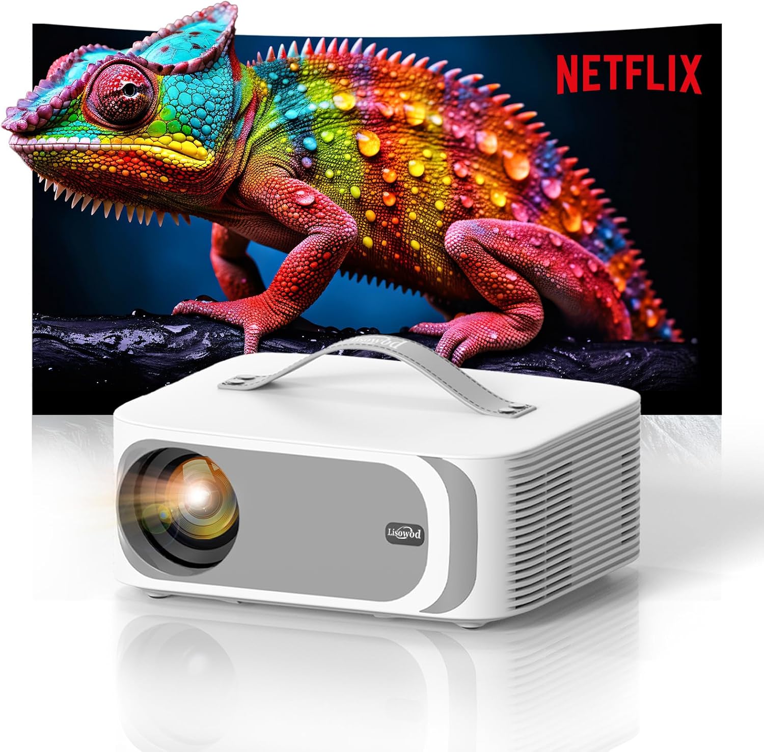 Projecteur Lisowod 2025 4K Intelligent avec WiFi 6 — Projecteur portatif