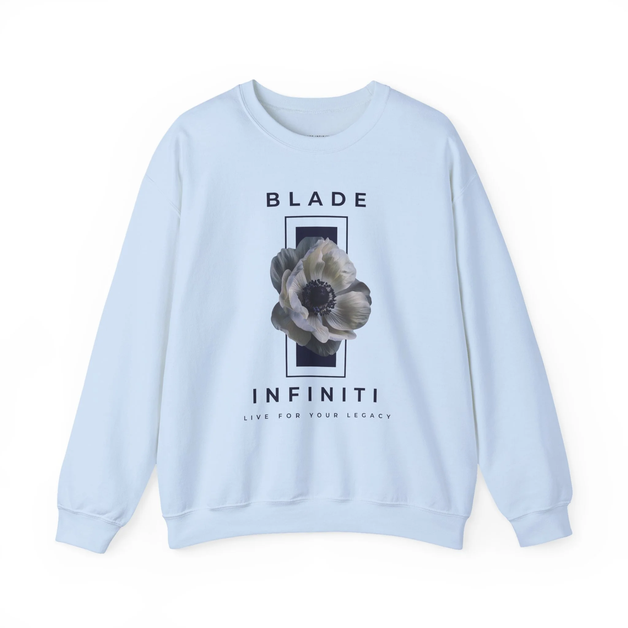 Printify Navy/Dark/White Floral Unisex Crewneck Sweater — Womens Sweaters