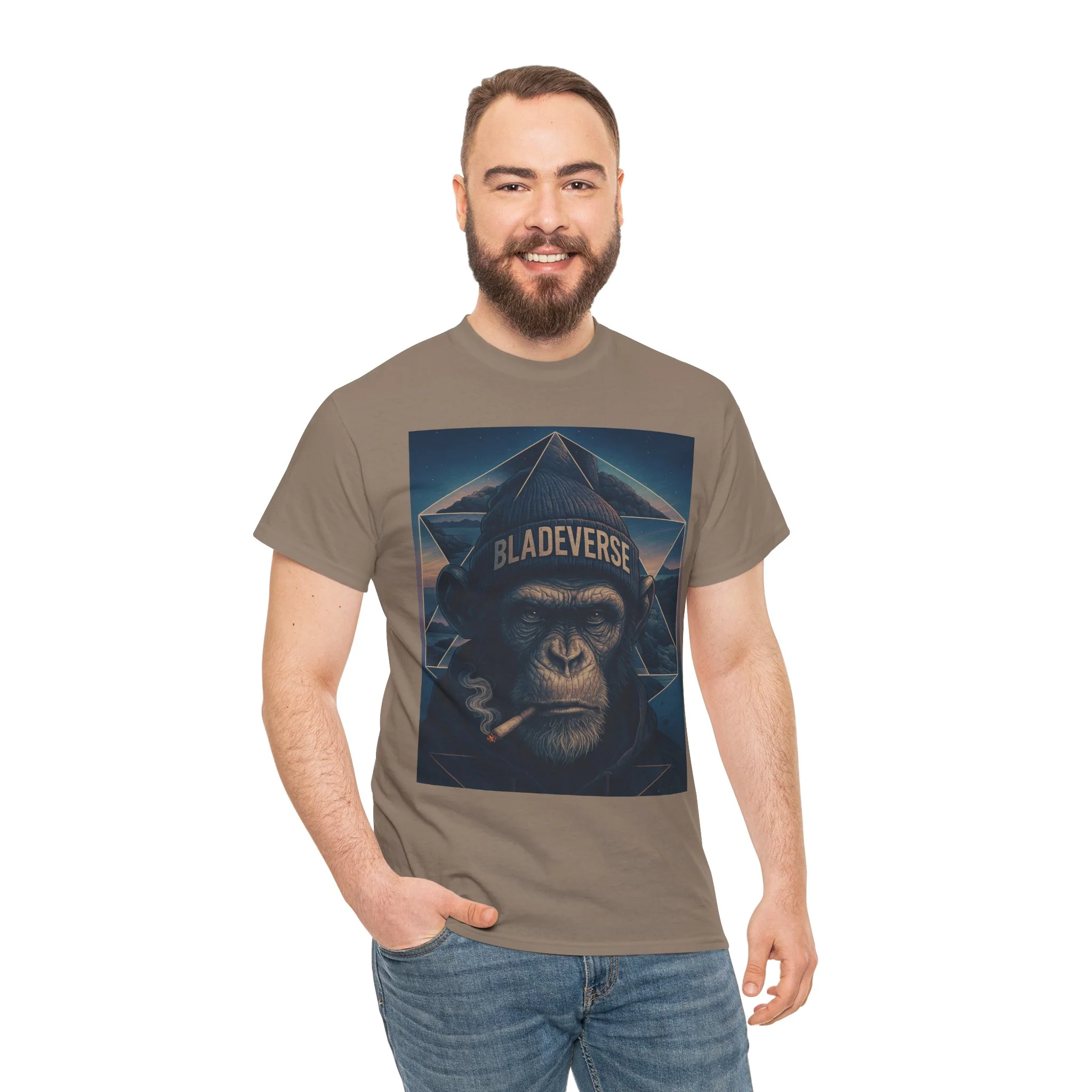 T-shirt Bladeverse Galactic Weed Monkey - Brown Savana — T-shirts pour hommes