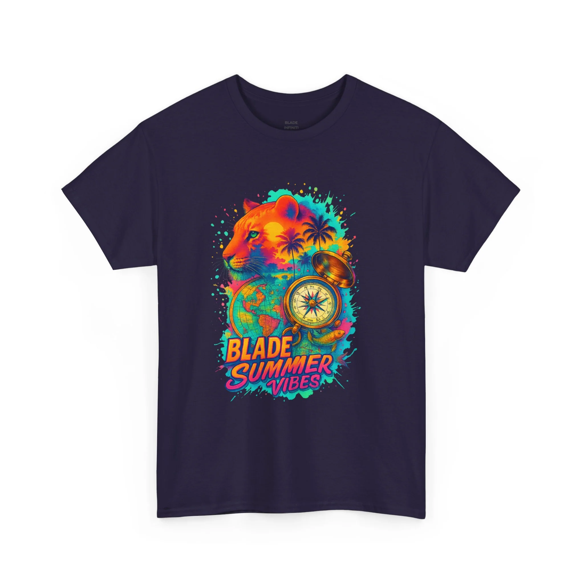 T-shirt Primal Palms Lion - Blackberry - Coupe Relaxed pour Homme — T-shirts pour hommes