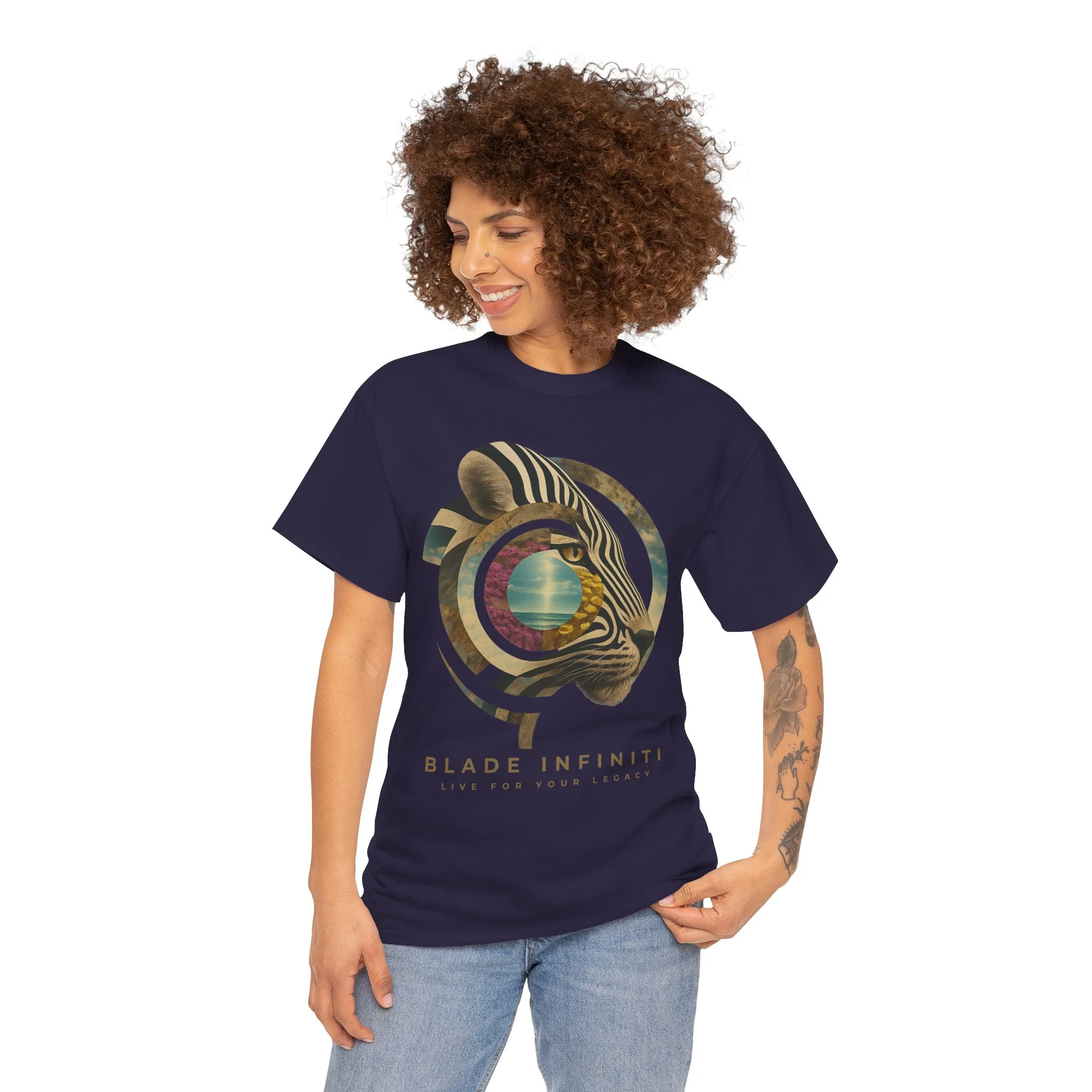 T-Shirt Safari Bloom Tiger - Blackberry - T-Shirt de Poids Moyen — T-shirts pour hommes