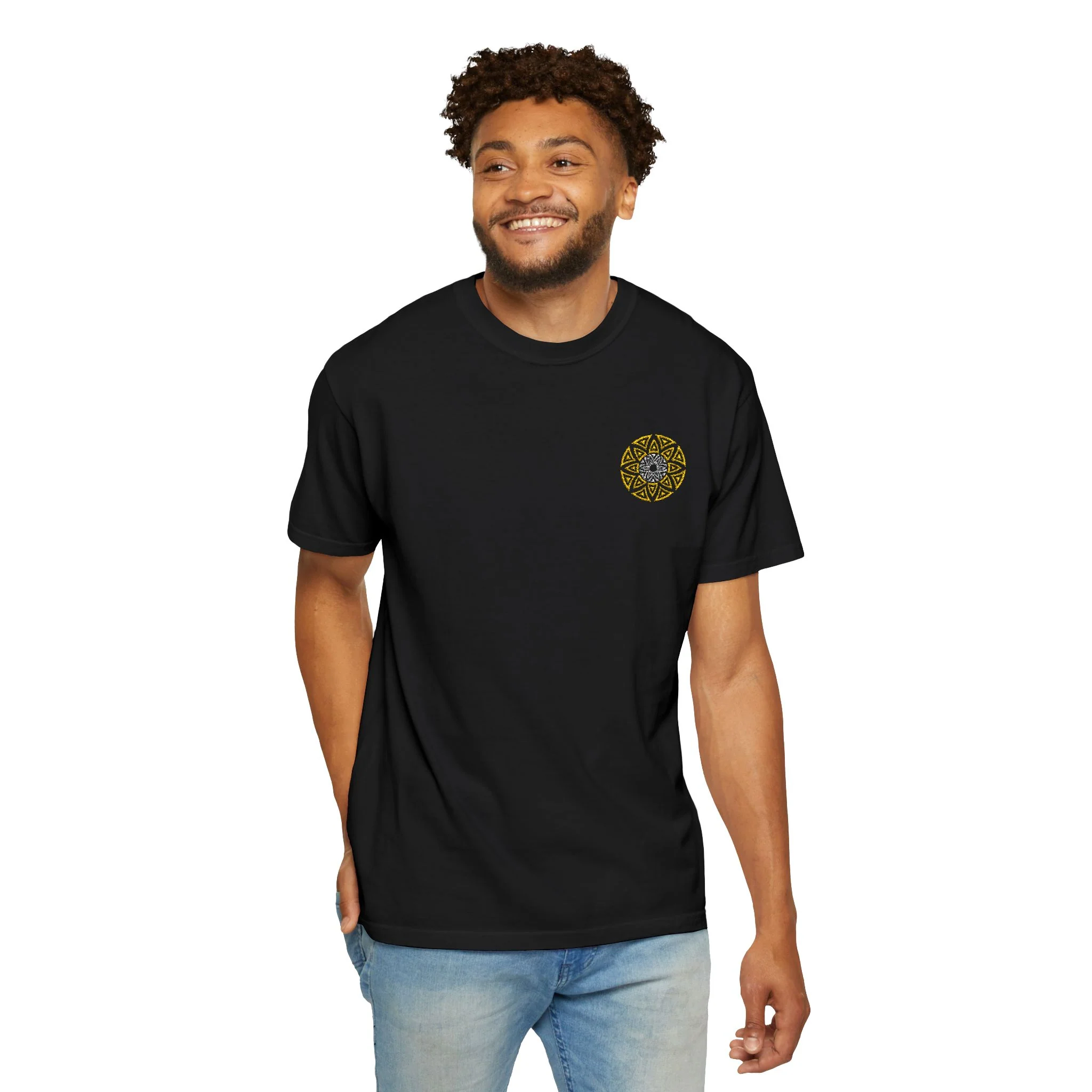 Ethereal Azteca Embroidered Logo T-Shirt - Black