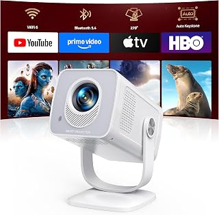 Mini Projector WiFi6 Bluetooth 4K 1080P Auto Keystone — Portable Projector