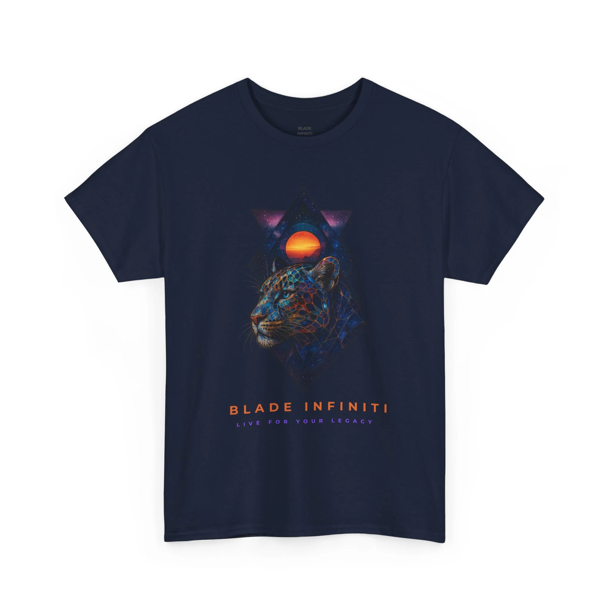 Bladeverse Galactic Mosaic Leopard T-Shirt - Navy — Mens T Shirts