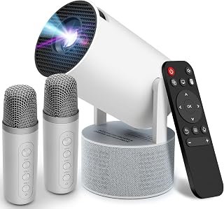 Mini Projector 1080P Portable with Karaoke and WiFi 6