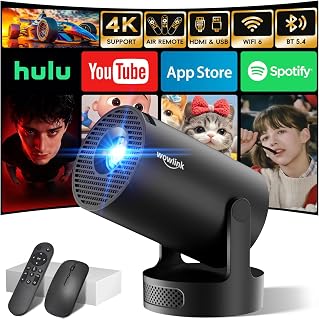 Projecteur portable WiFi 6 4K 1080P Correction automatique 180° — Projecteur portatif