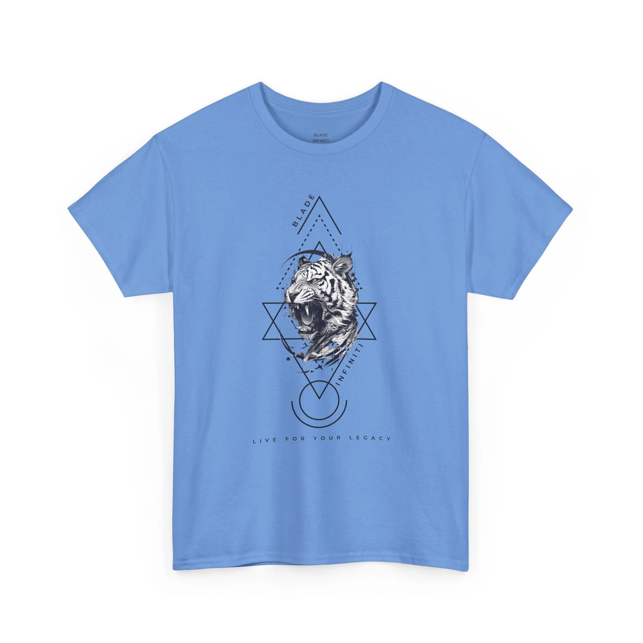 Geometric King Black TX Tiger T-Shirt - Carolina Blue — Mens T Shirts