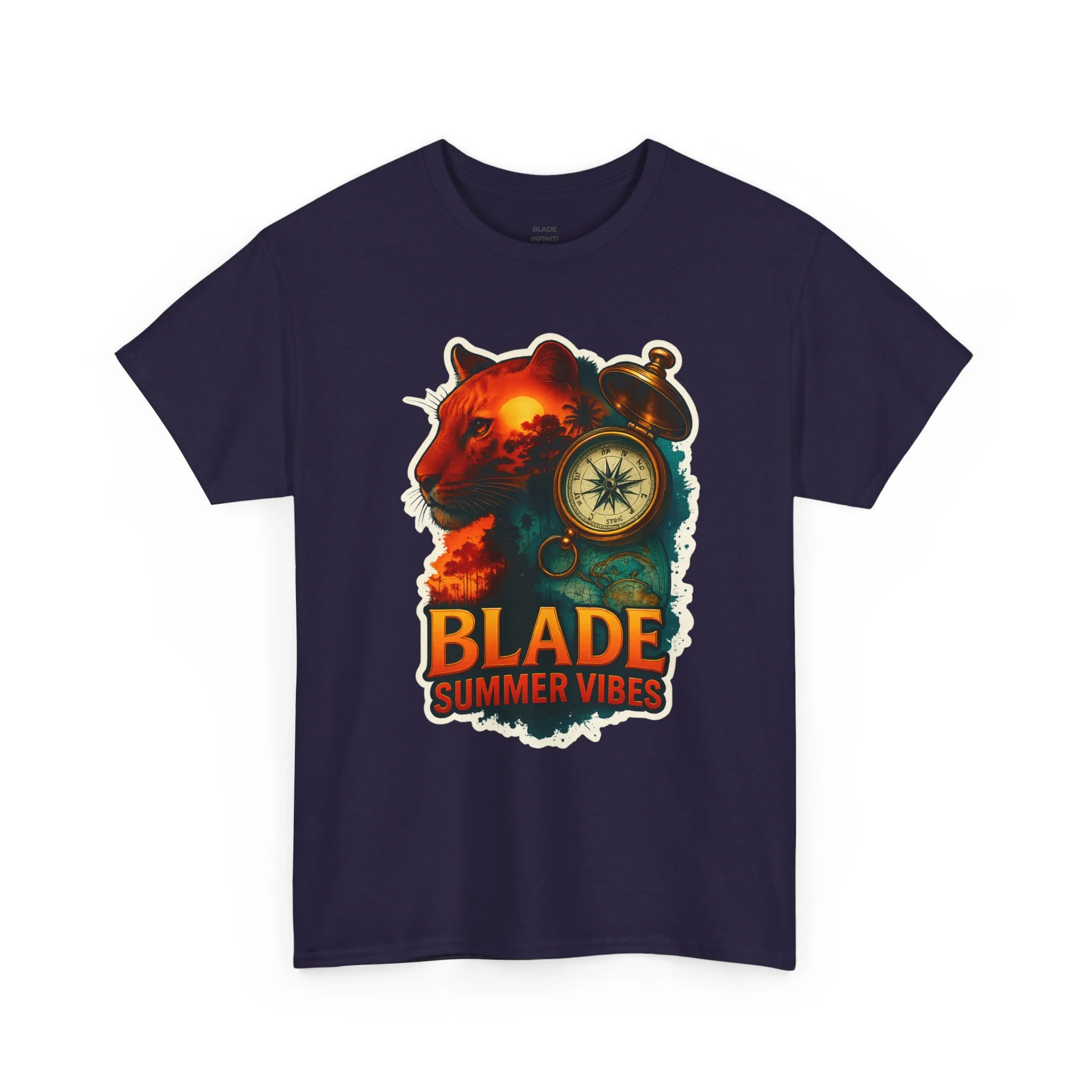 T-shirt Lion Primal Palms Version 2 - Blackberry — T-shirts pour hommes