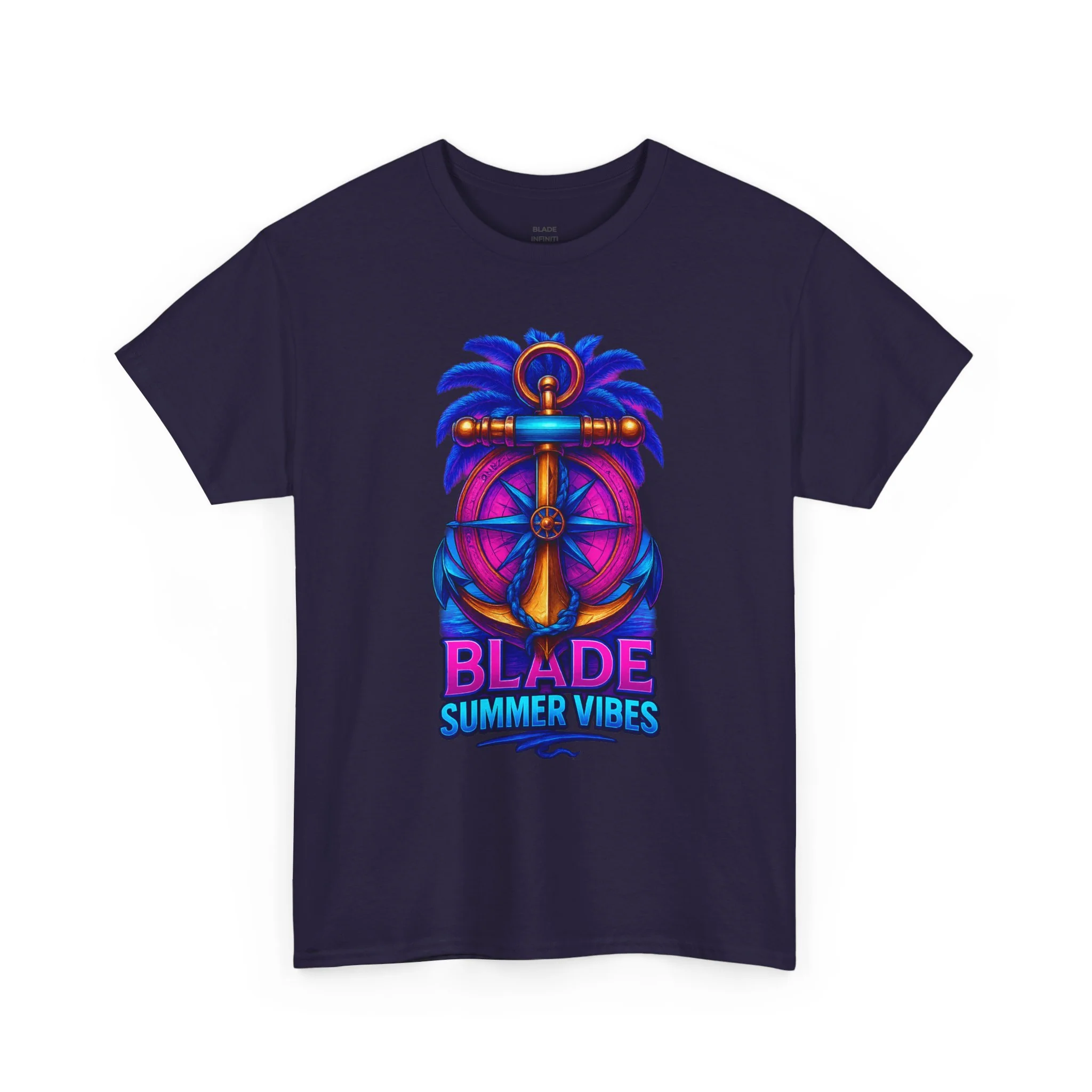T-shirt Anchor Compass Multi Bleu/Rose par Printify — T-shirts pour hommes