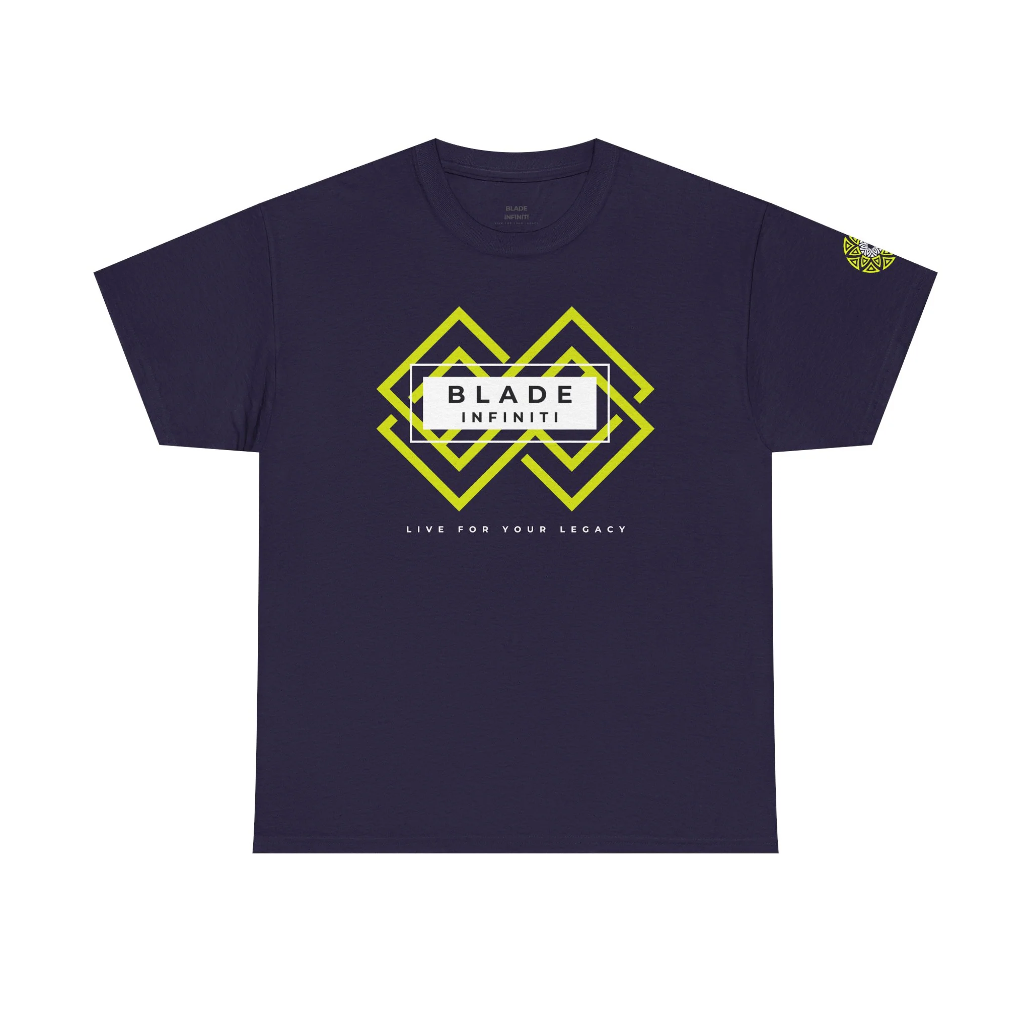 Geometric Odyssey Version 4 Neon Green T-Shirt - Blackberry — Mens T Shirts