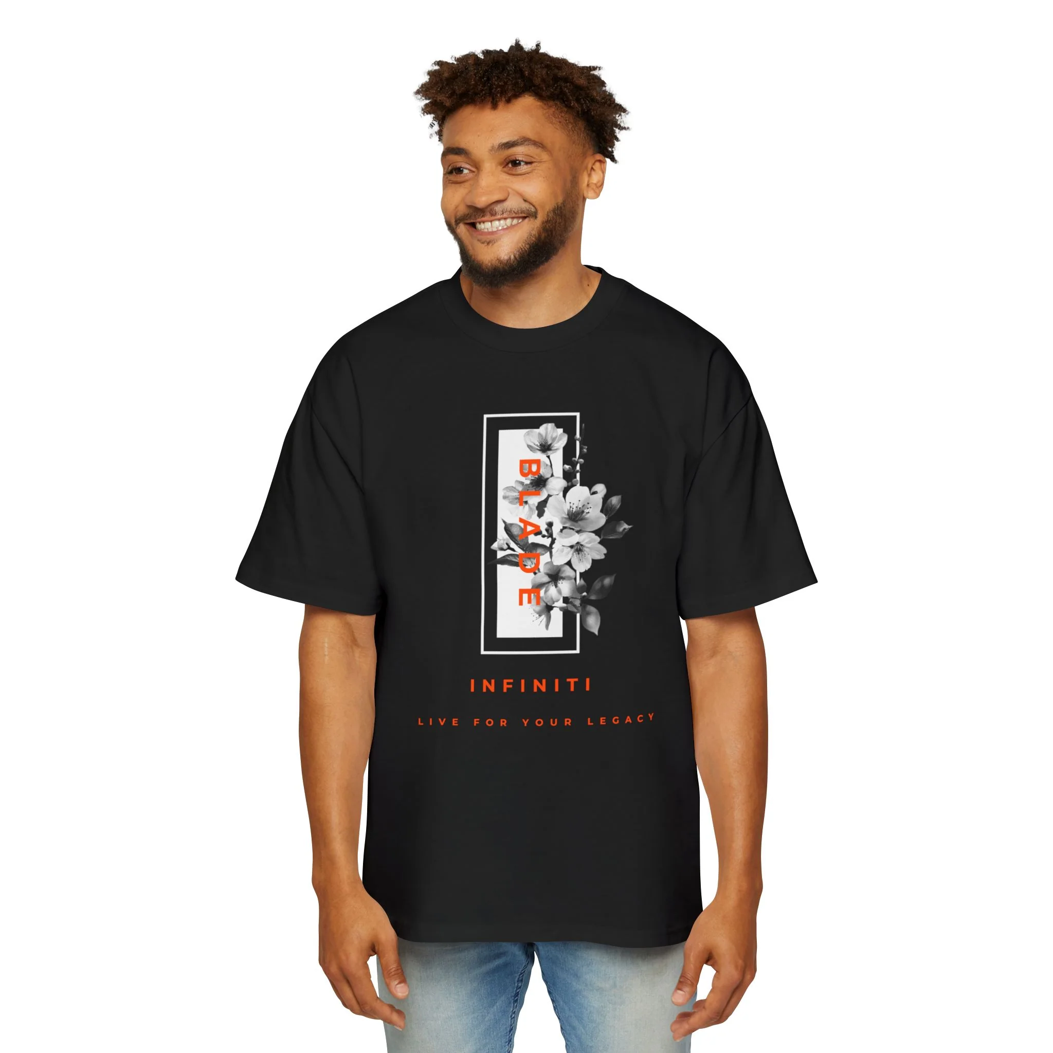 Bloom Bae Black Floral Oversized T-Shirt - Black — Mens T Shirts