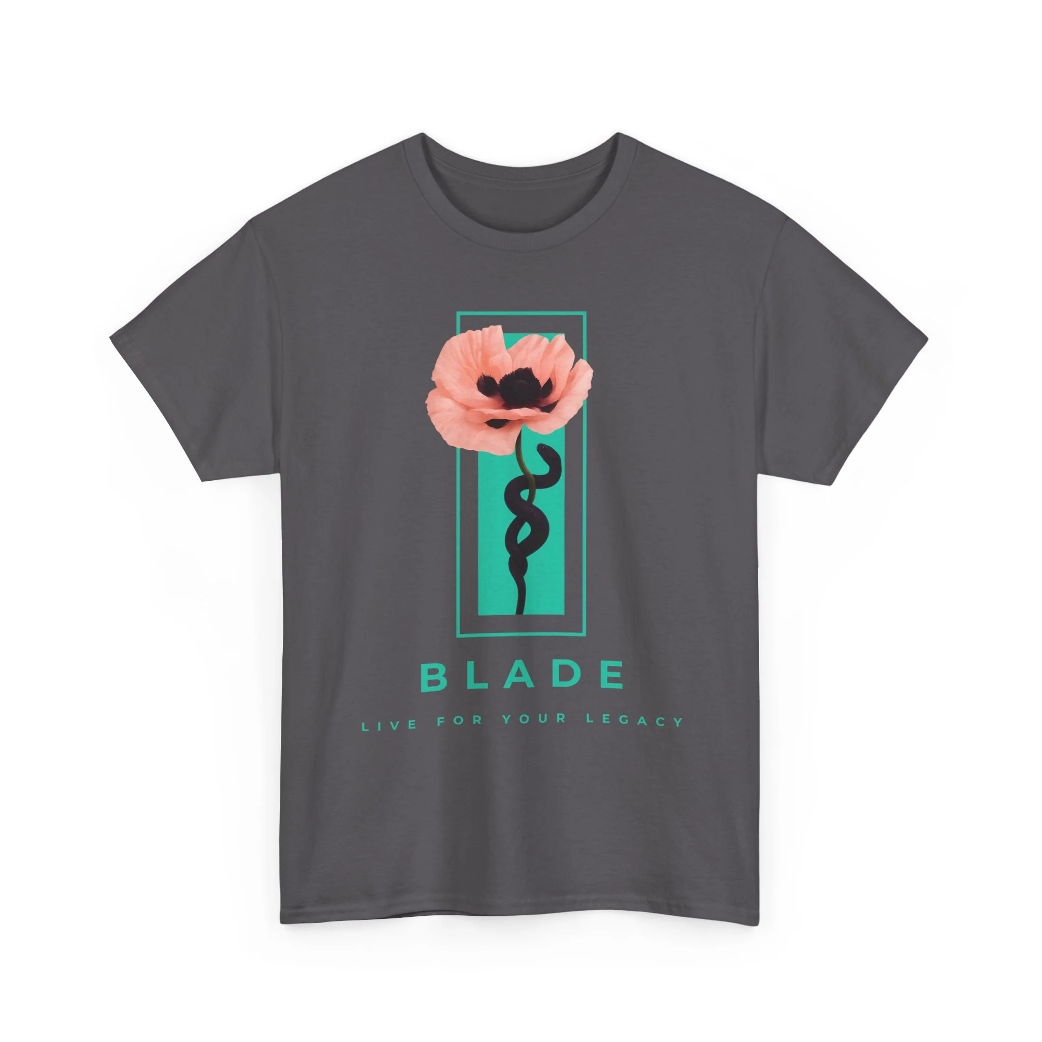 Venom Blossom Version 2 Floral T-Shirt - Charcoal