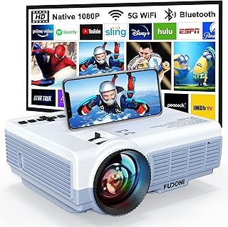 FUDONI Mini Projector 1080P Native 9500L 5G WiFi