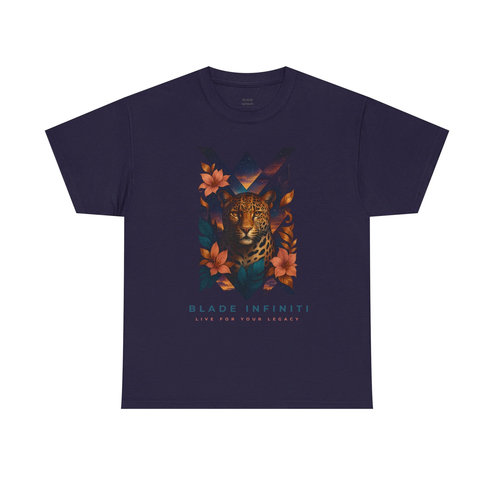 T-shirt Bladeverse Jungle Galactique Léopard/Fleur - Blackberry — T-shirts pour hommes