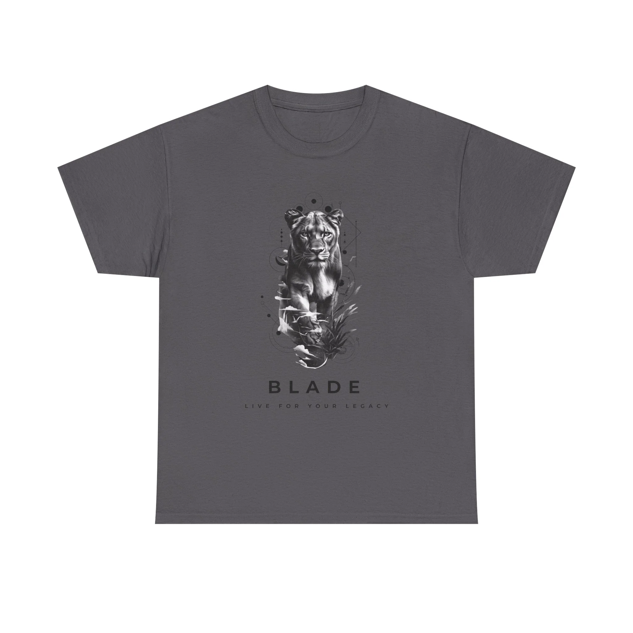 Geometric Reign Black TX Panther T-Shirt - Charcoal