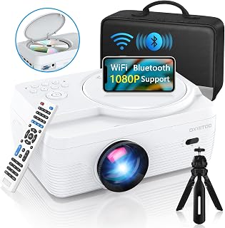 Full HD WiFi Bluetooth Projector with DVD Player, 9800LM — Portable Projector
