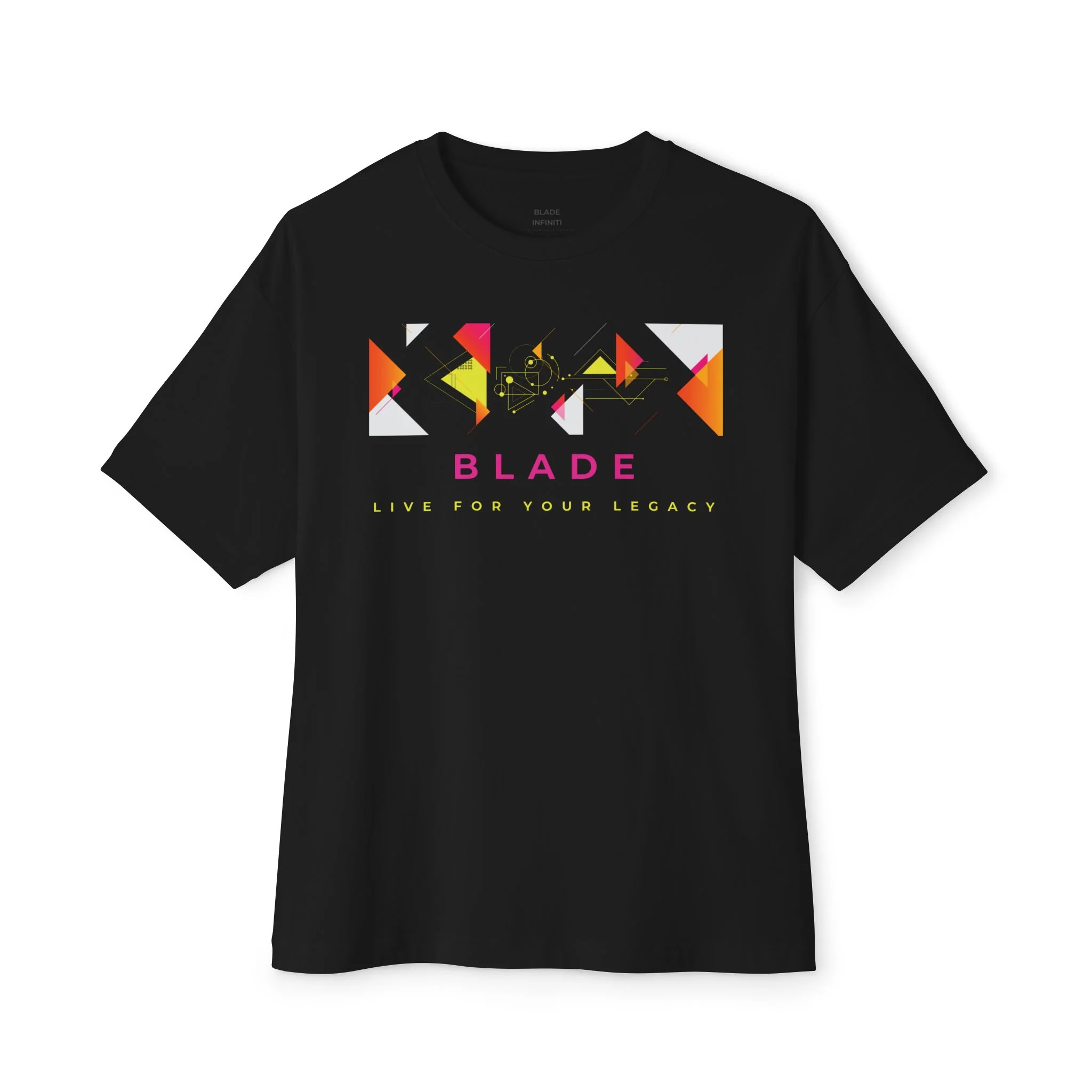 T-shirt boxy surdimensionné Geometric Odyssey - Noir / XS — T-shirts pour hommes