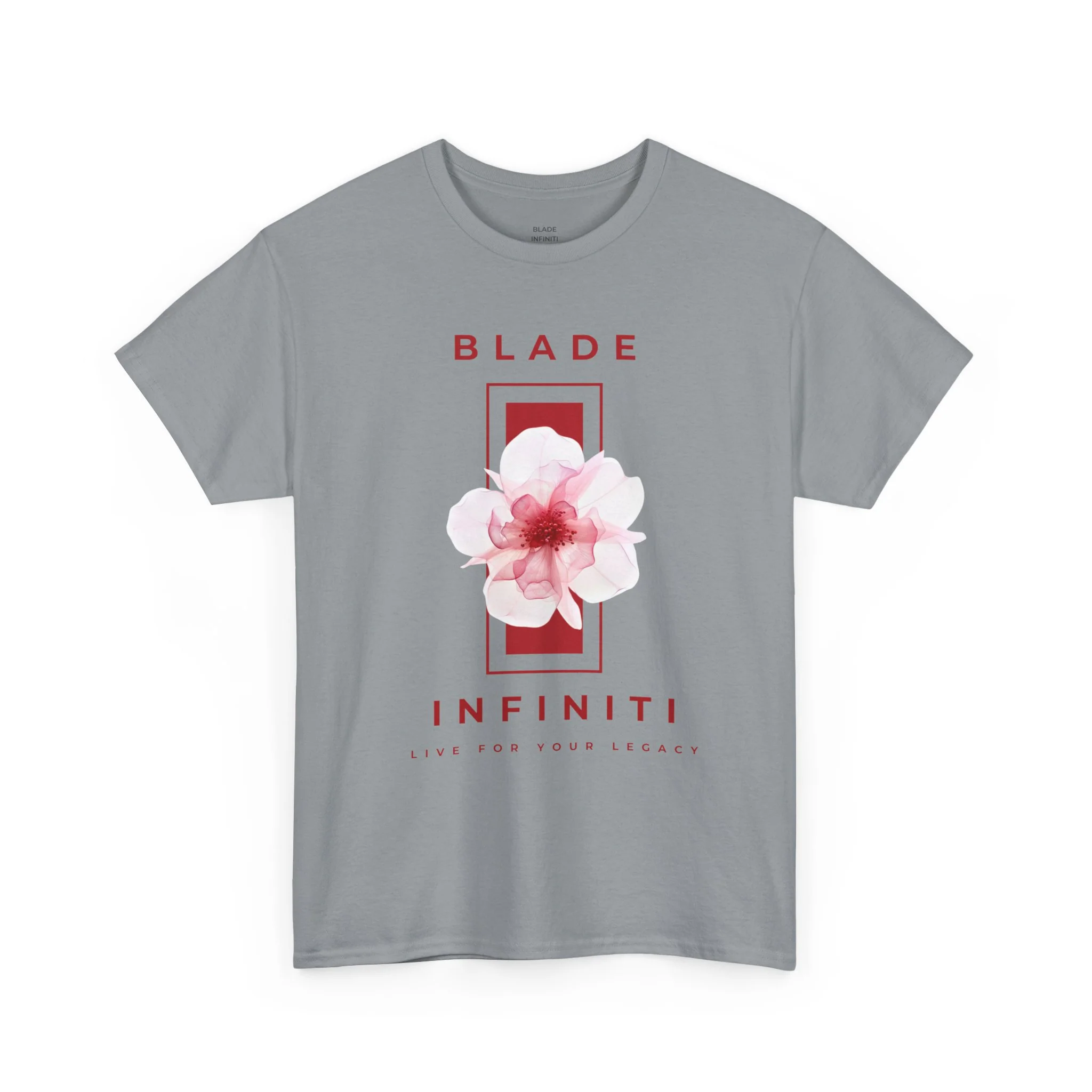 Essence of Infiniti Red/Pink Floral T-Shirt - Gravel — Mens T Shirts