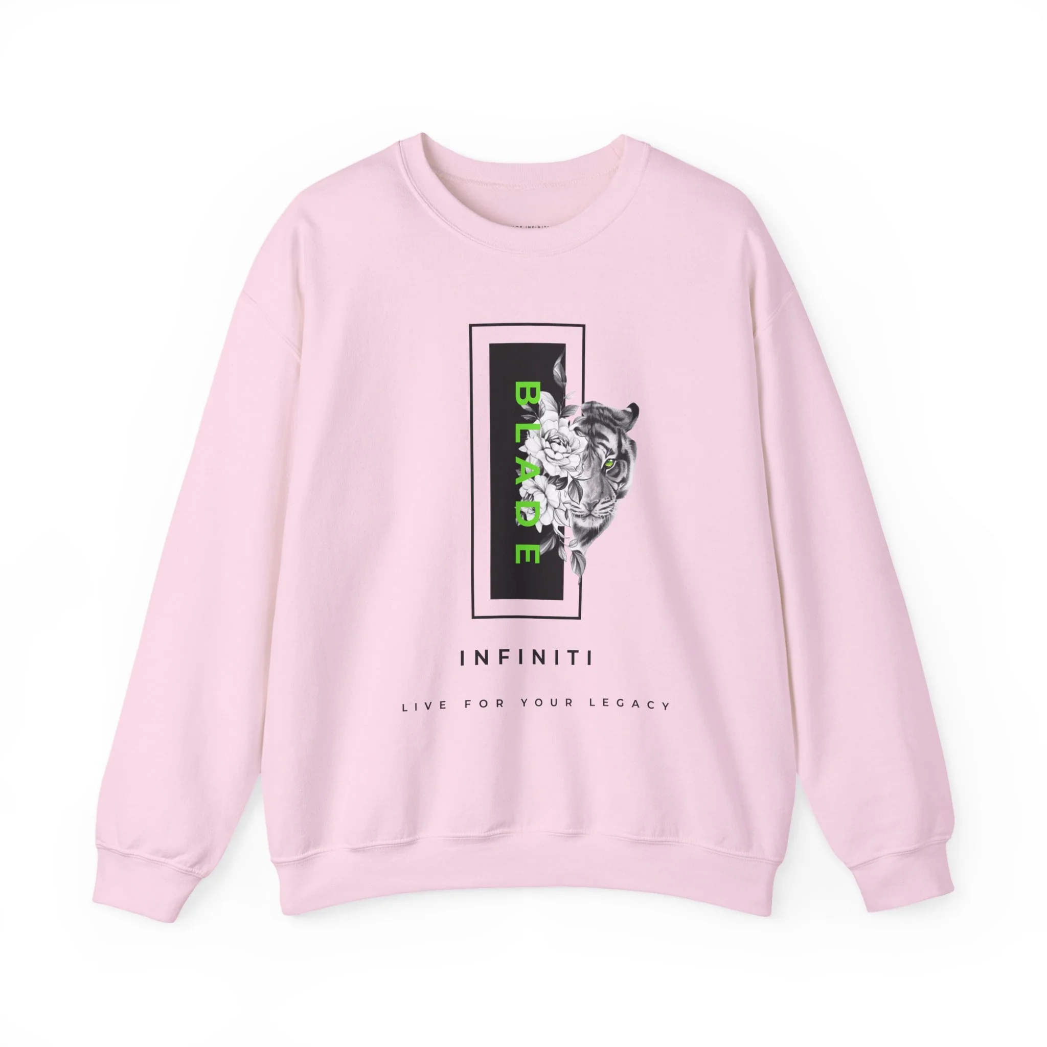 Eye of the Tiger Green Unisex Crewneck Sweater - Light Pink — Womens Sweaters