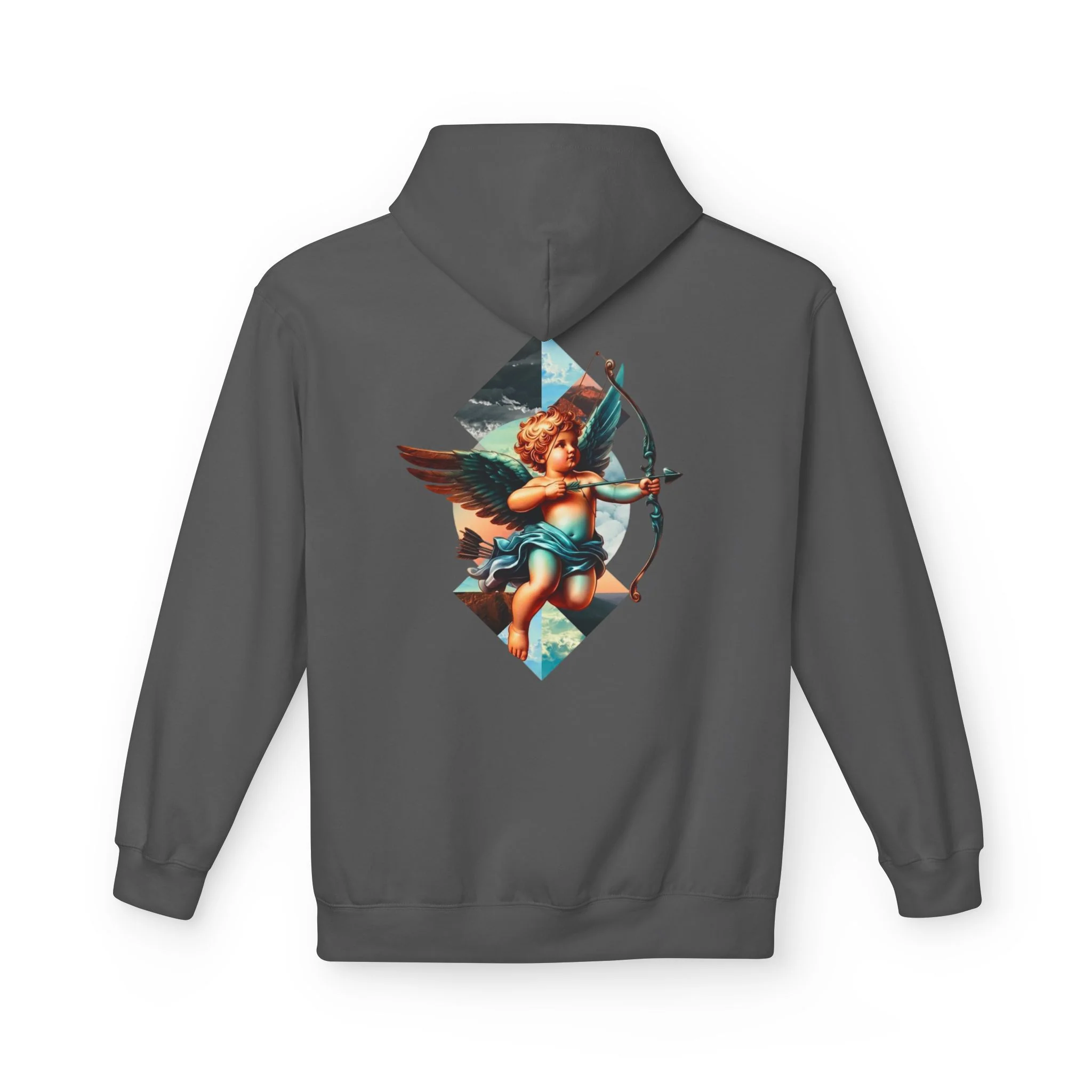 Cupid's Bow Blue + Arrow - Love, Infiniti Hoodie - Charcoal — Mens Hoodies