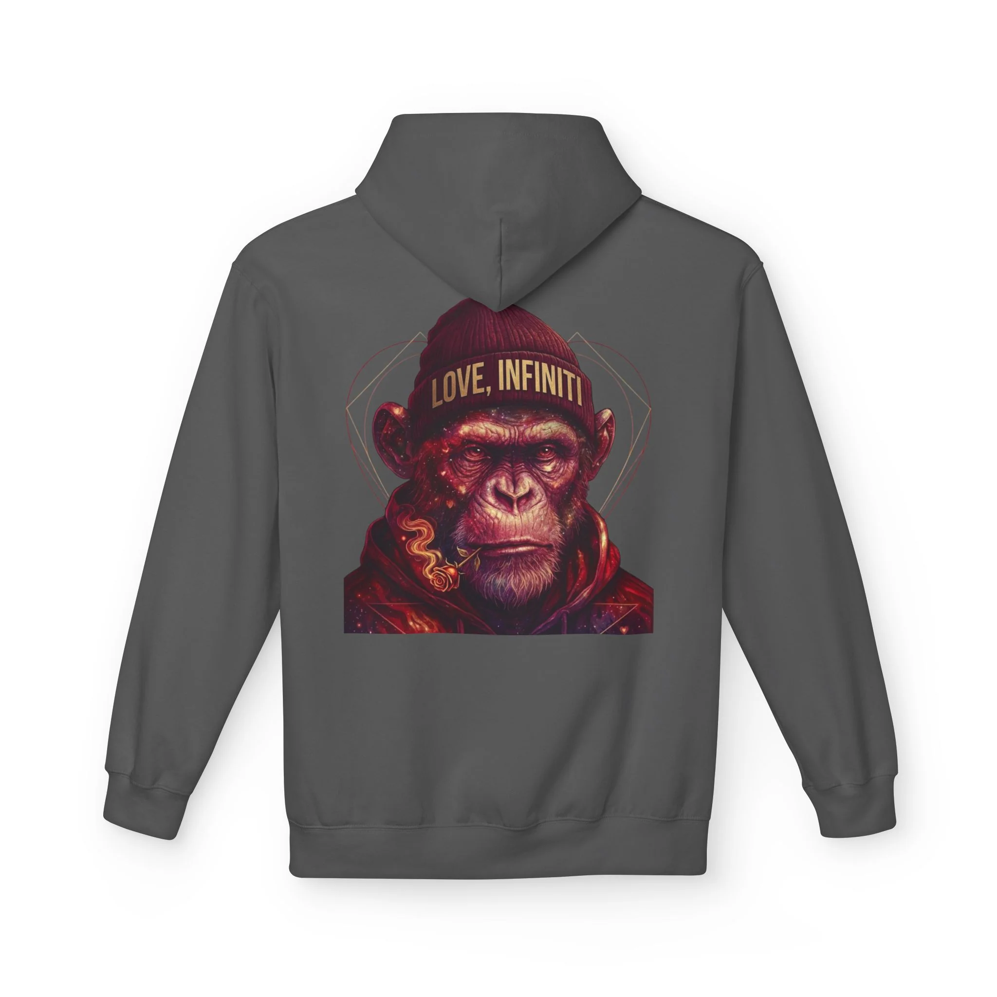 Hoodie Weed Rose Galactic Monkey Love Infiniti - Charbon — Sweats à capuche pour hommes
