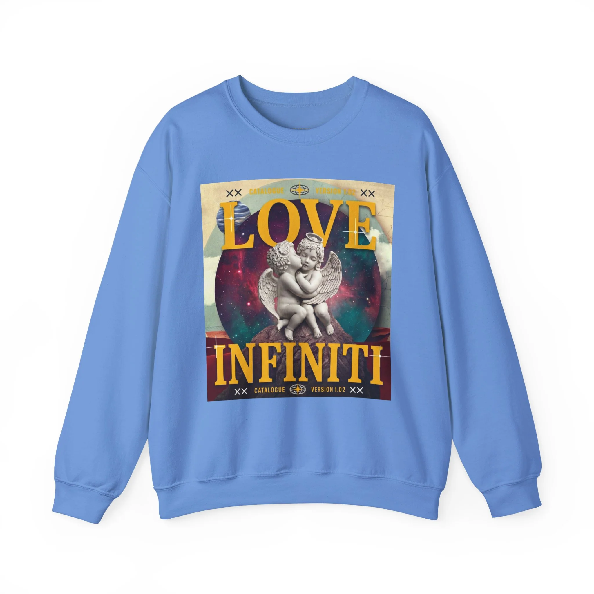 Pull unisexe à col rond Celestial Love Infiniti - Bleu Caroline