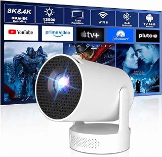 Mini Projector 4K & 8K, Android 14, Auto Keystone — Portable Projector